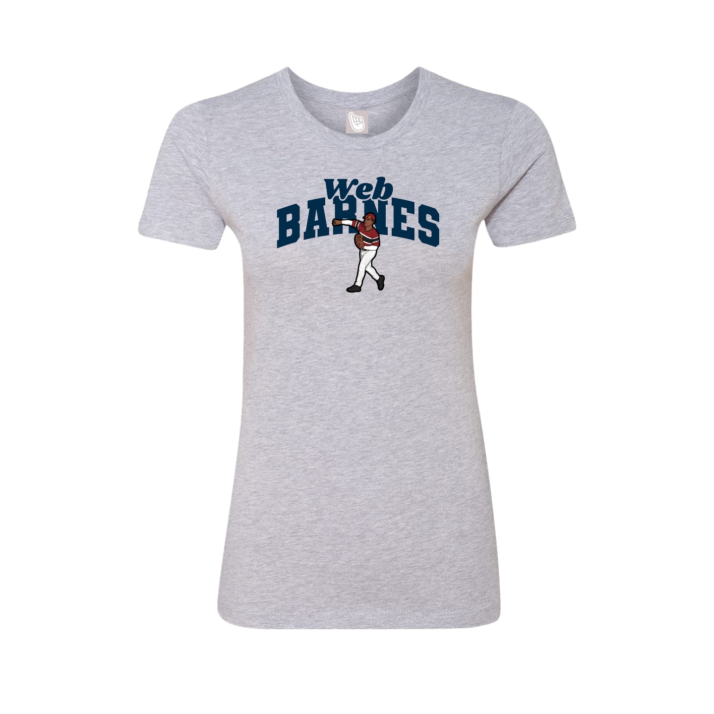Fitted Women's Tee — Signature Arch in Grey