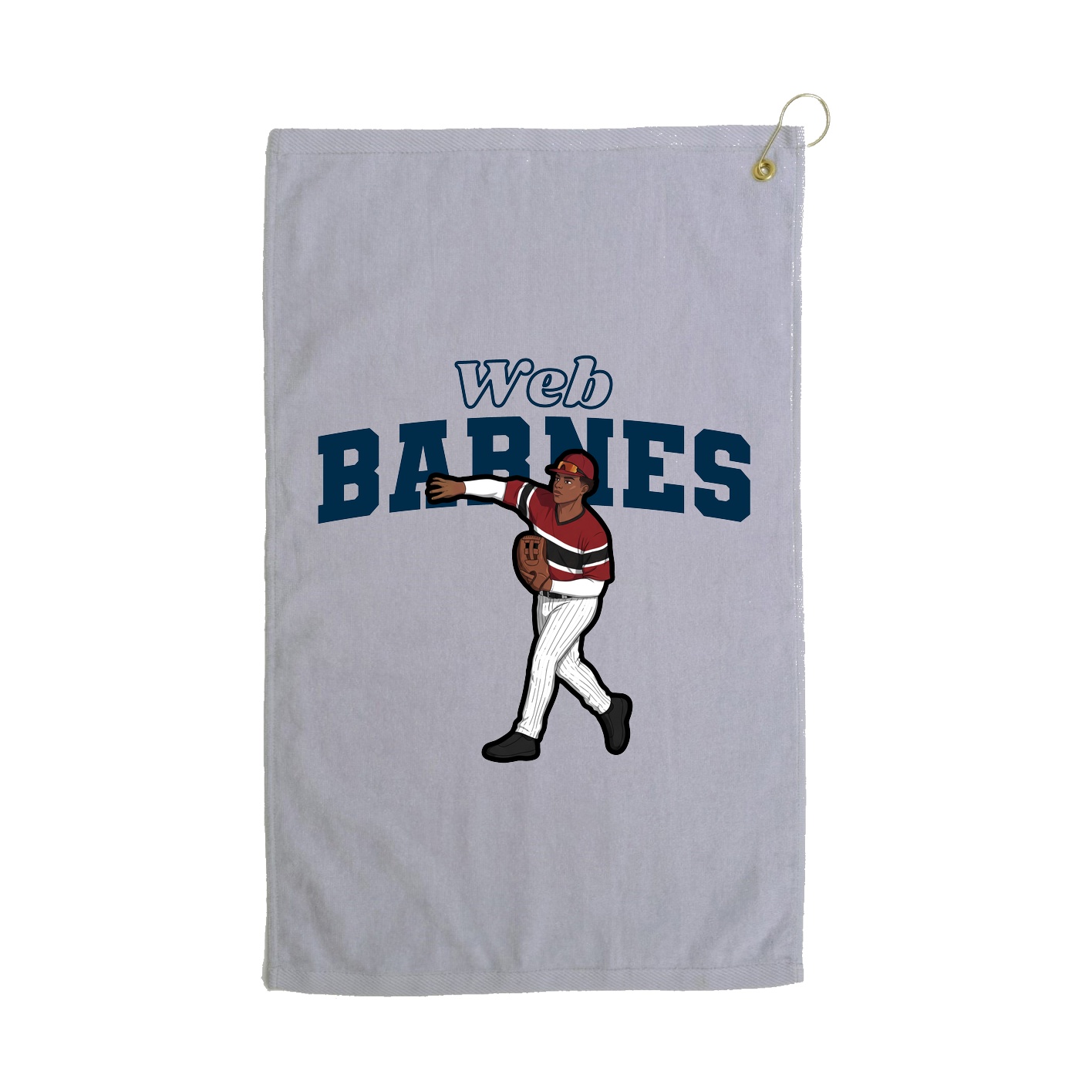 Golf Towel — Name Arch in Grey