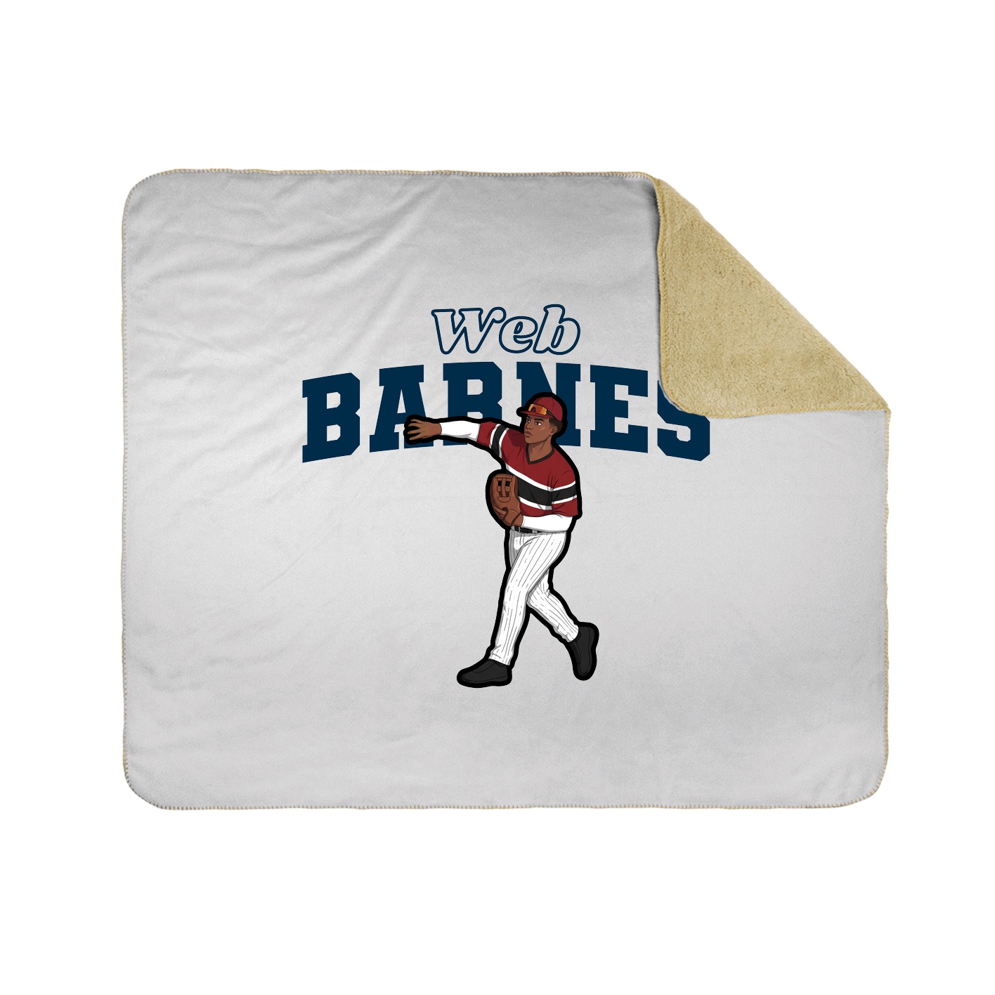 Throw Blanket — Name Arch in White