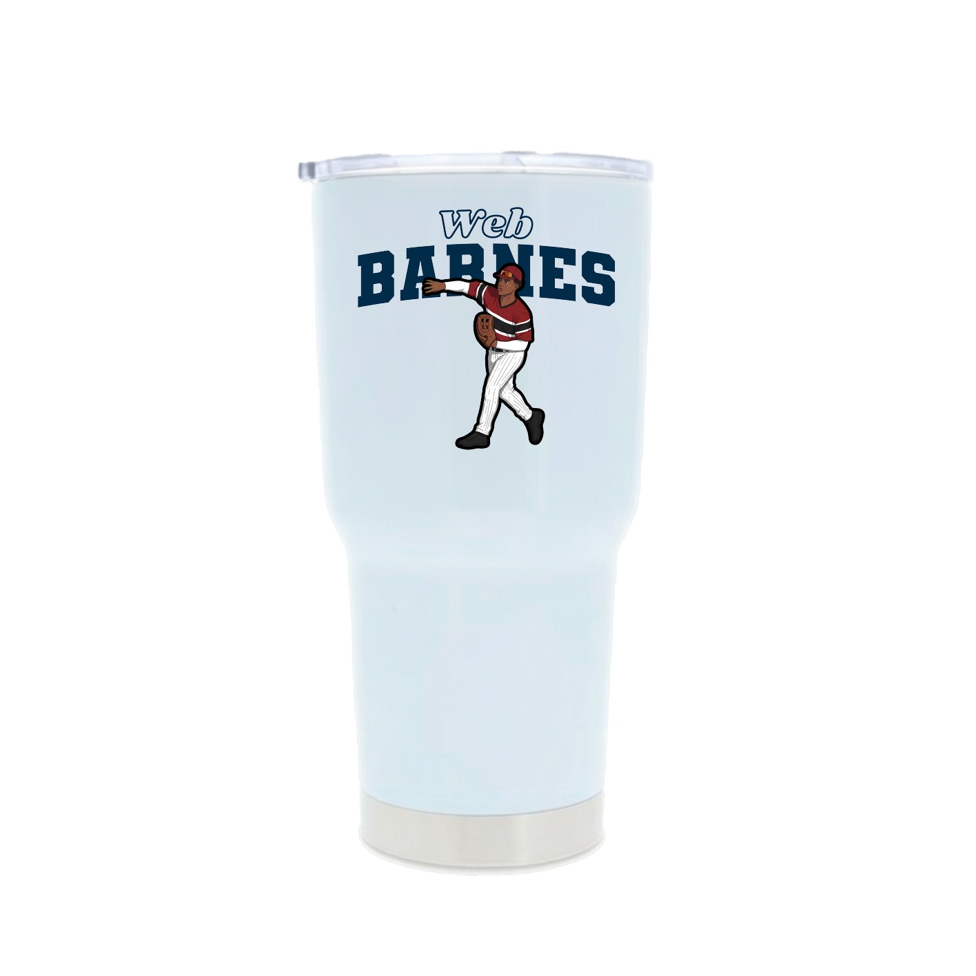 30oz Stainless Steel Tumbler — Name Arch in White