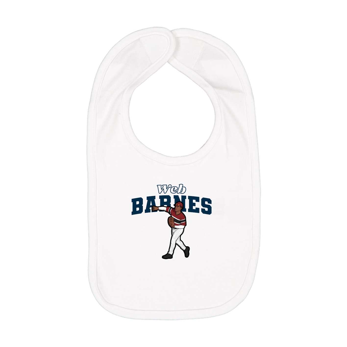 Infant Bib — Name Arch in White