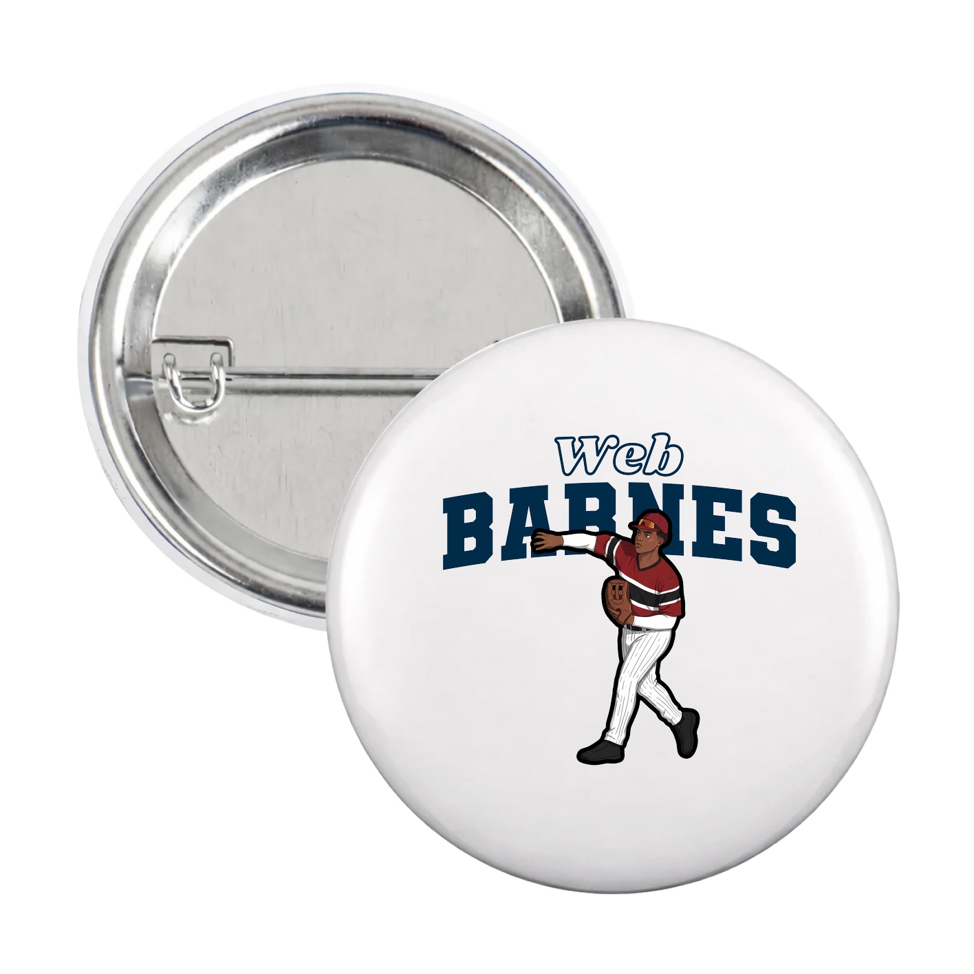 Game Day Button — Name Arch in White