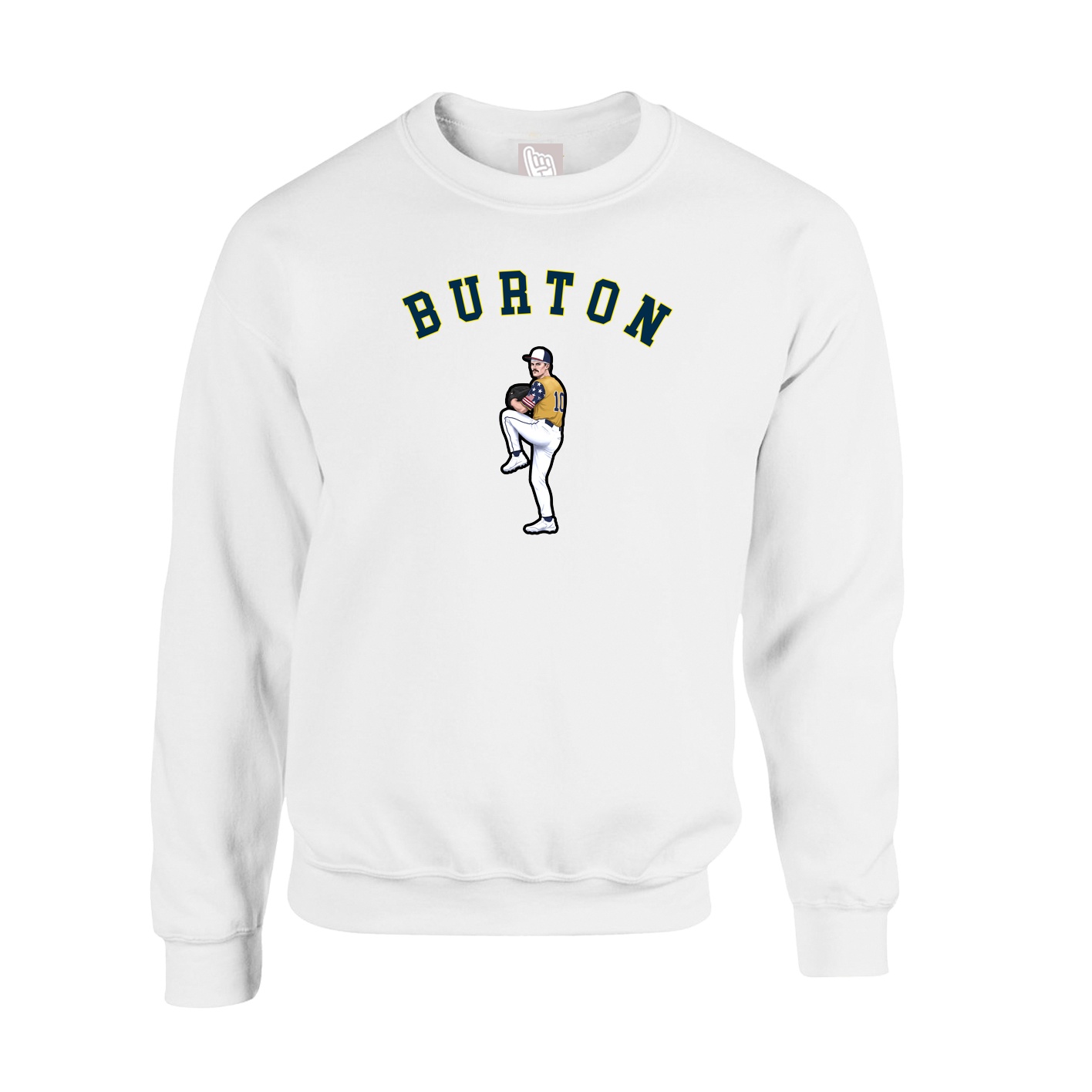 Fleece Crew — Shirsey Arch in White