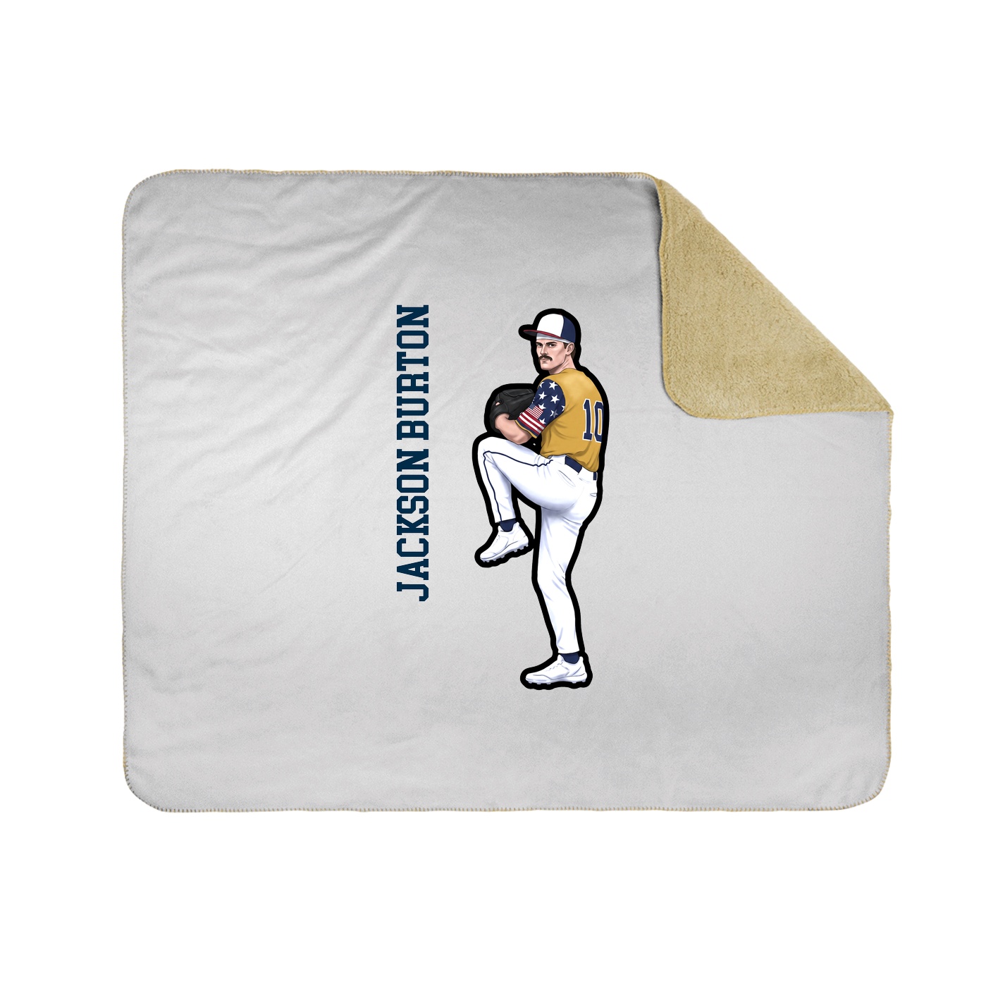 Throw Blanket — Name Vertical in White