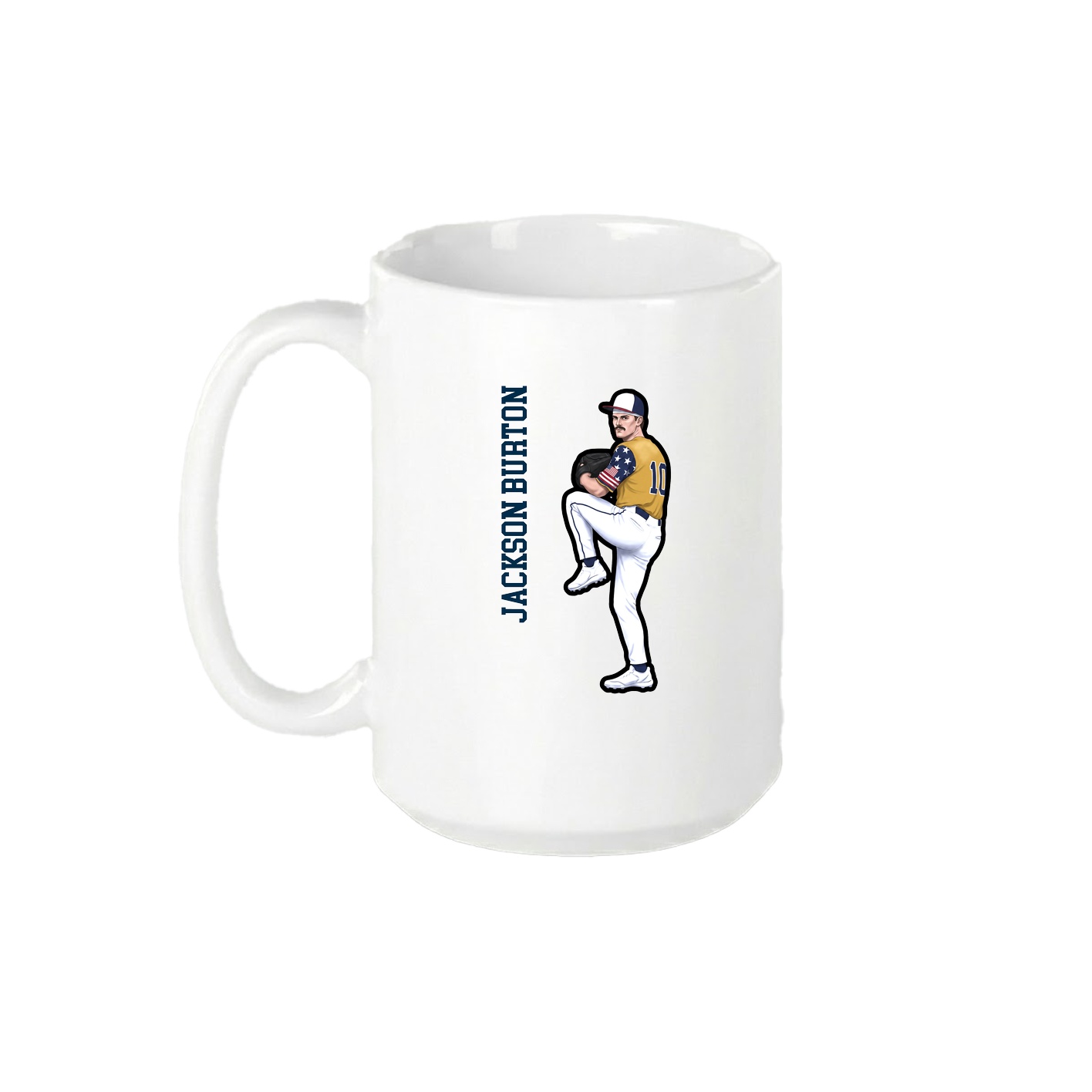 15oz Coffee Mug — Name Vertical in White