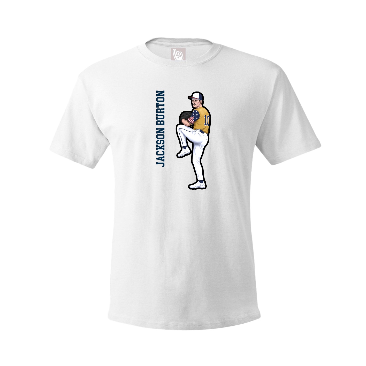 Tee — Name Vertical in White
