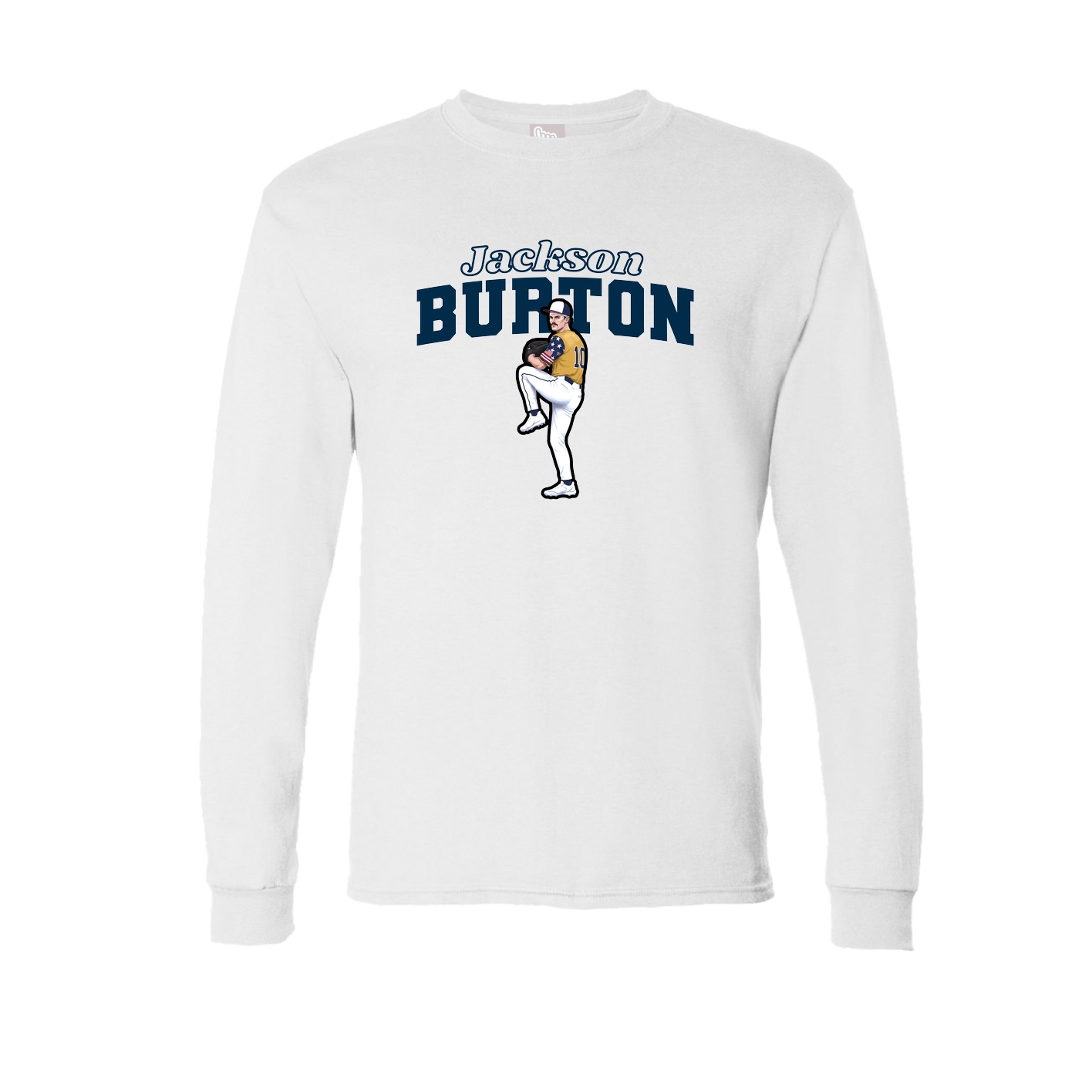 Long Sleeve Tee — Name Arch in White