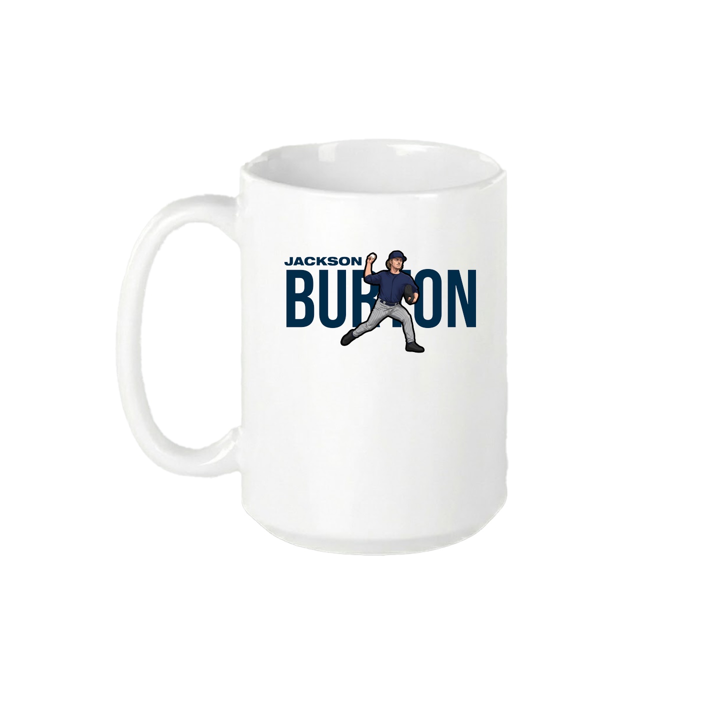 15oz Coffee Mug — Player Name in White
