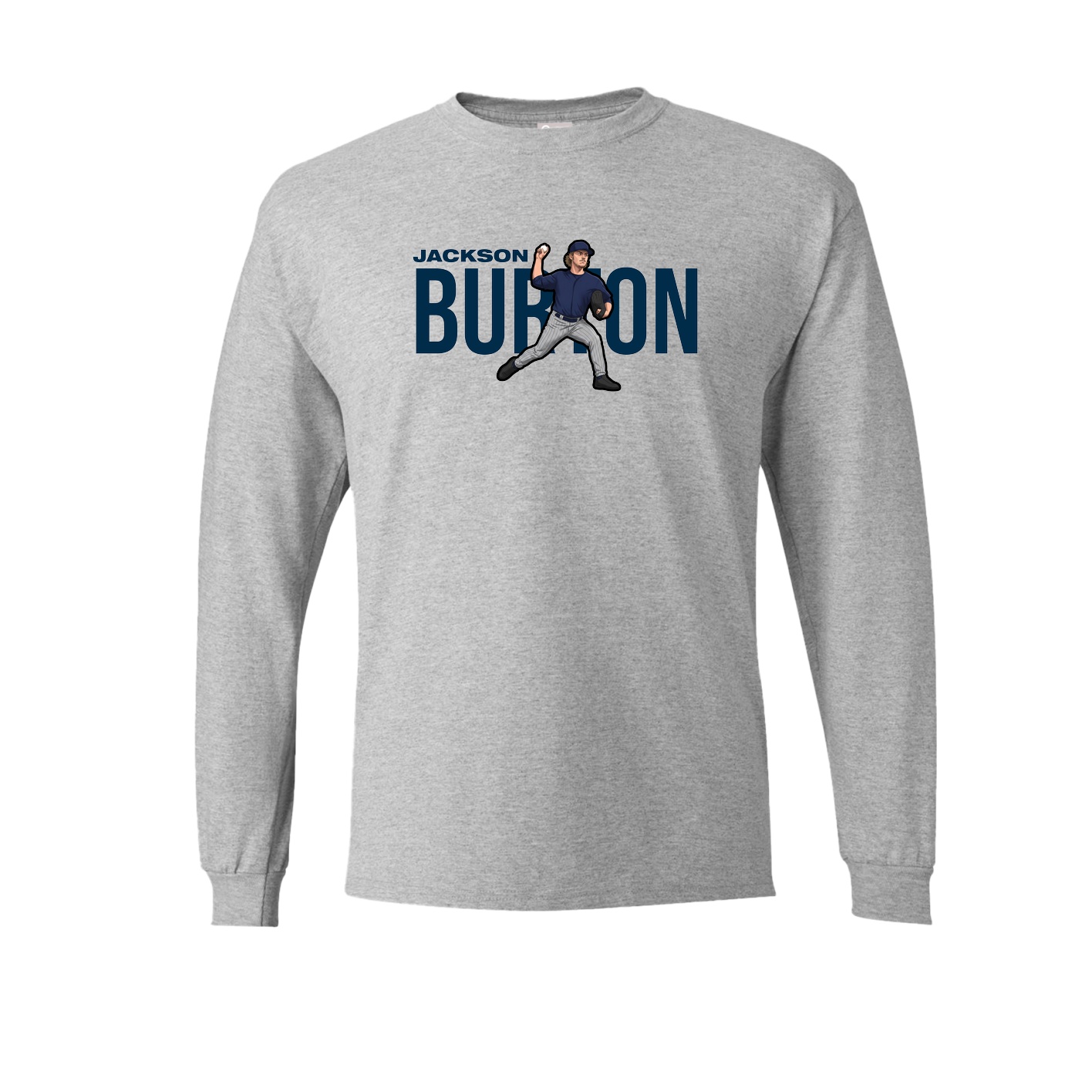 Long Sleeve Tee — Player Name in Grey