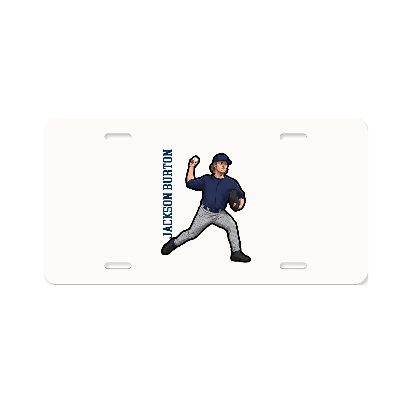 License Plate — Name Vertical in Classic