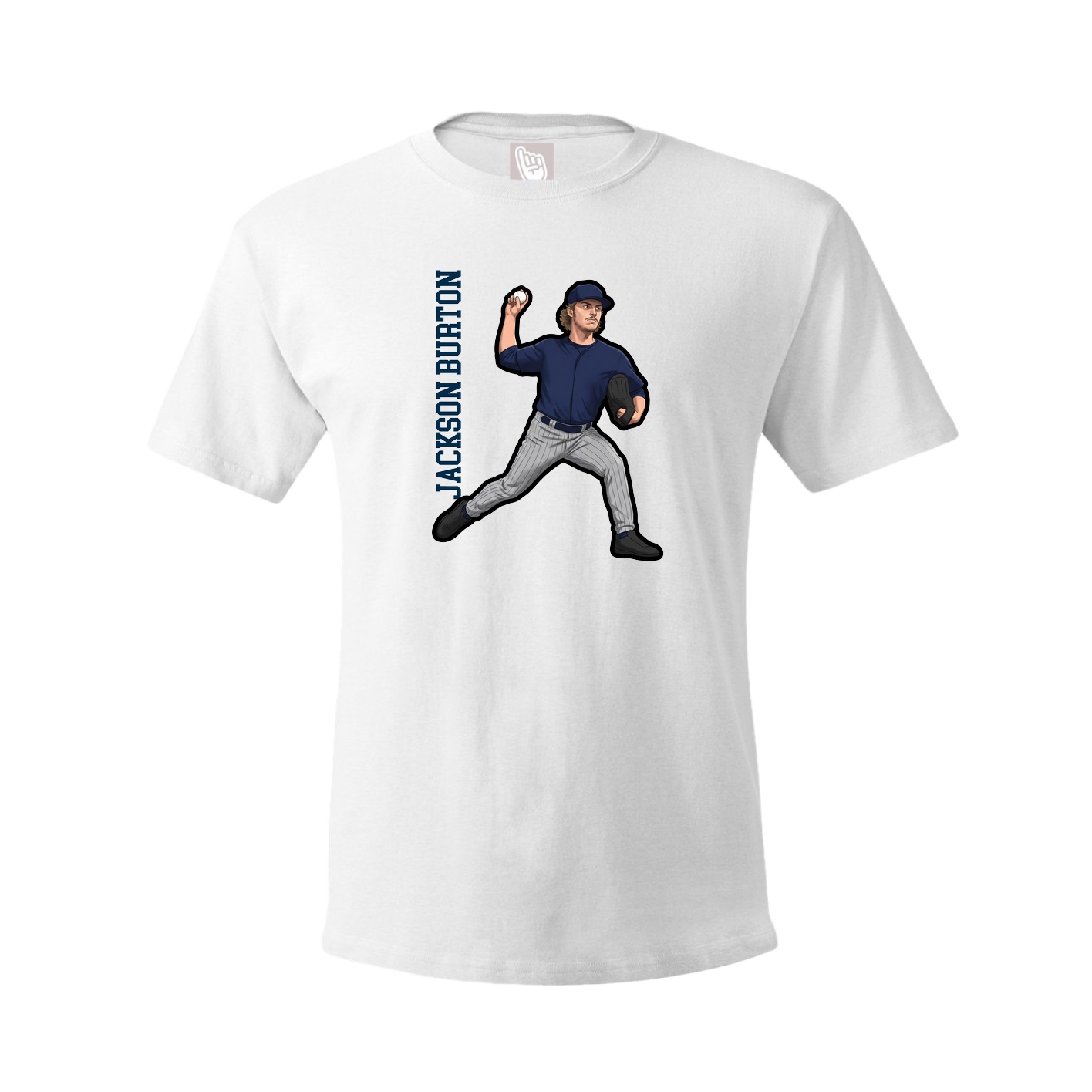 Tee — Name Vertical in White