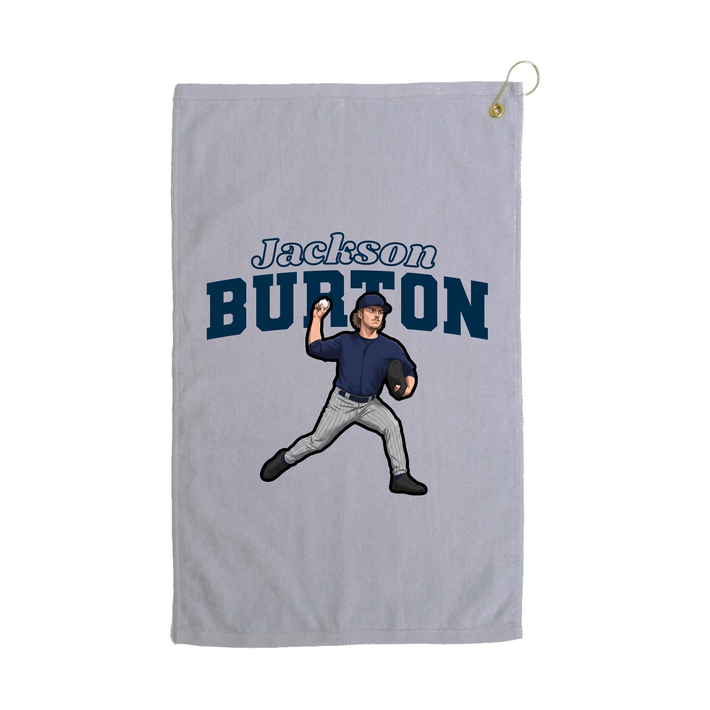 Golf Towel — Name Arch in Grey