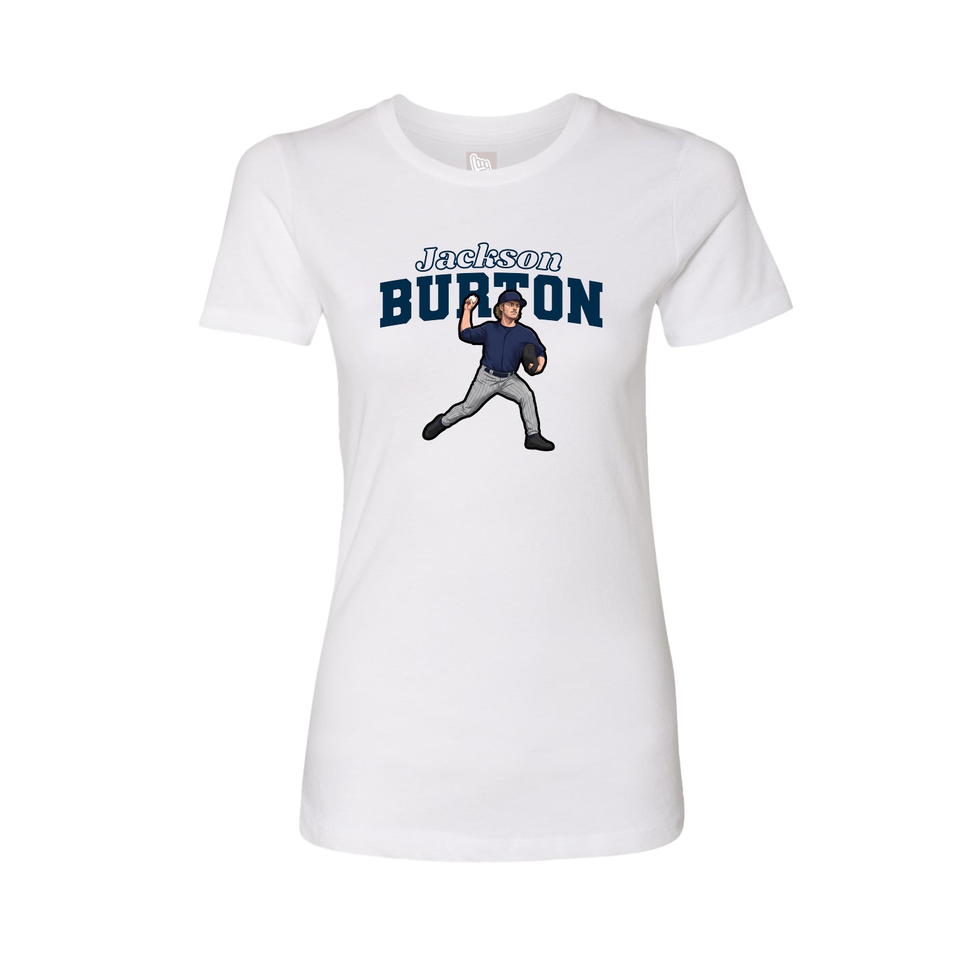Fitted Women's Tee — Name Arch in White