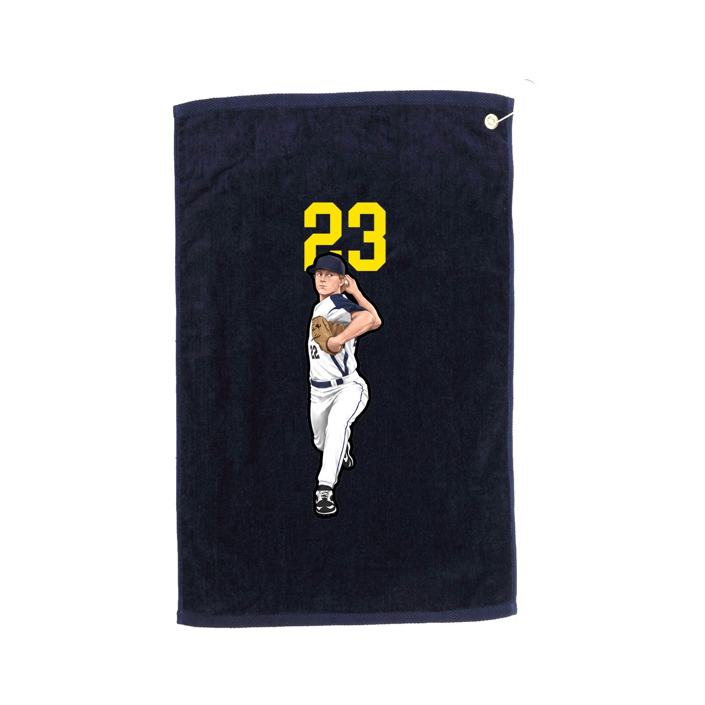 Golf Towel — Number Top in Navy