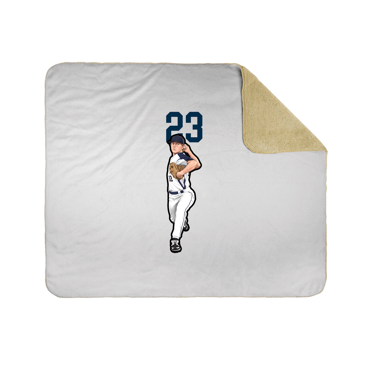 Throw Blanket — Number Top in White