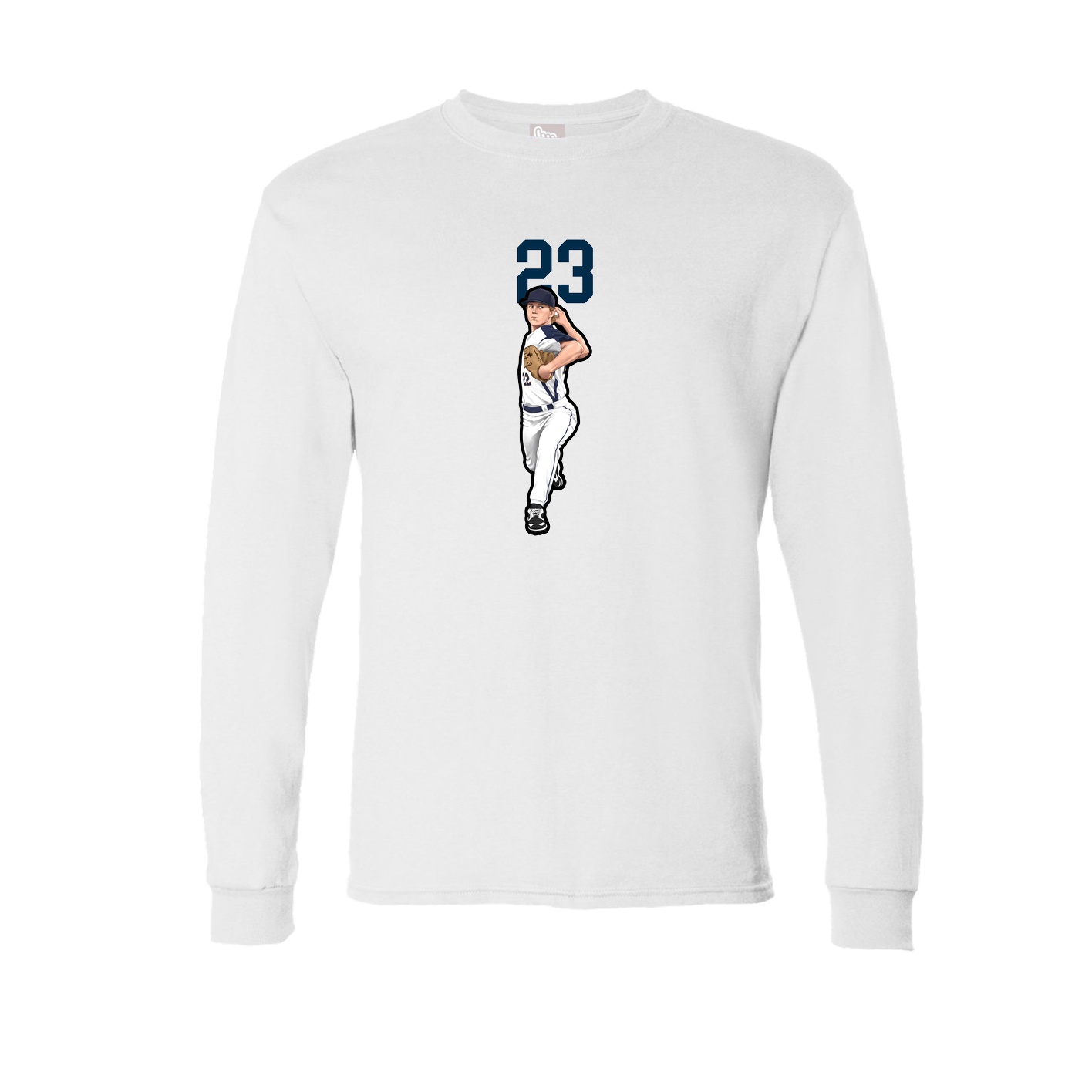 Long Sleeve Tee — Number Top in White