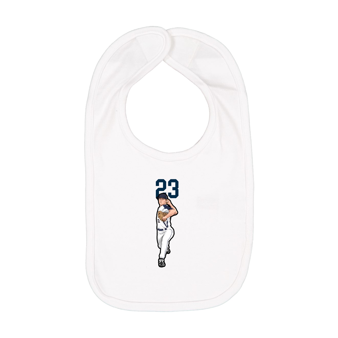 Infant Bib — Number Top in White