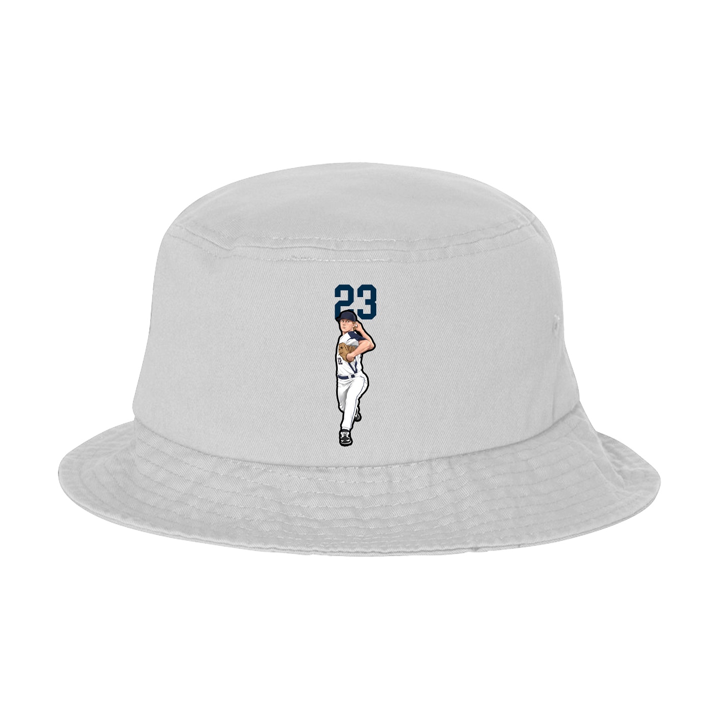 Bucket Cap — Number Top in White