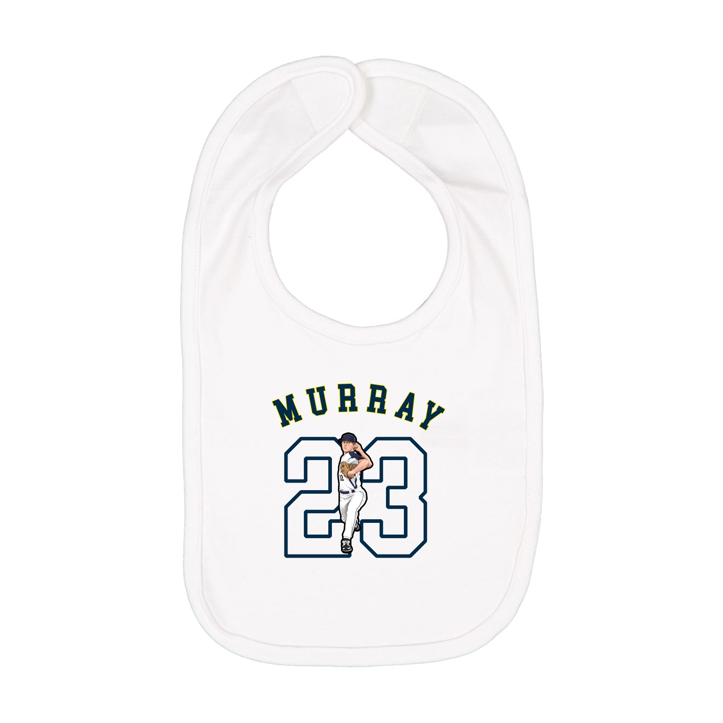 Infant Bib — Shirsey Arch in White