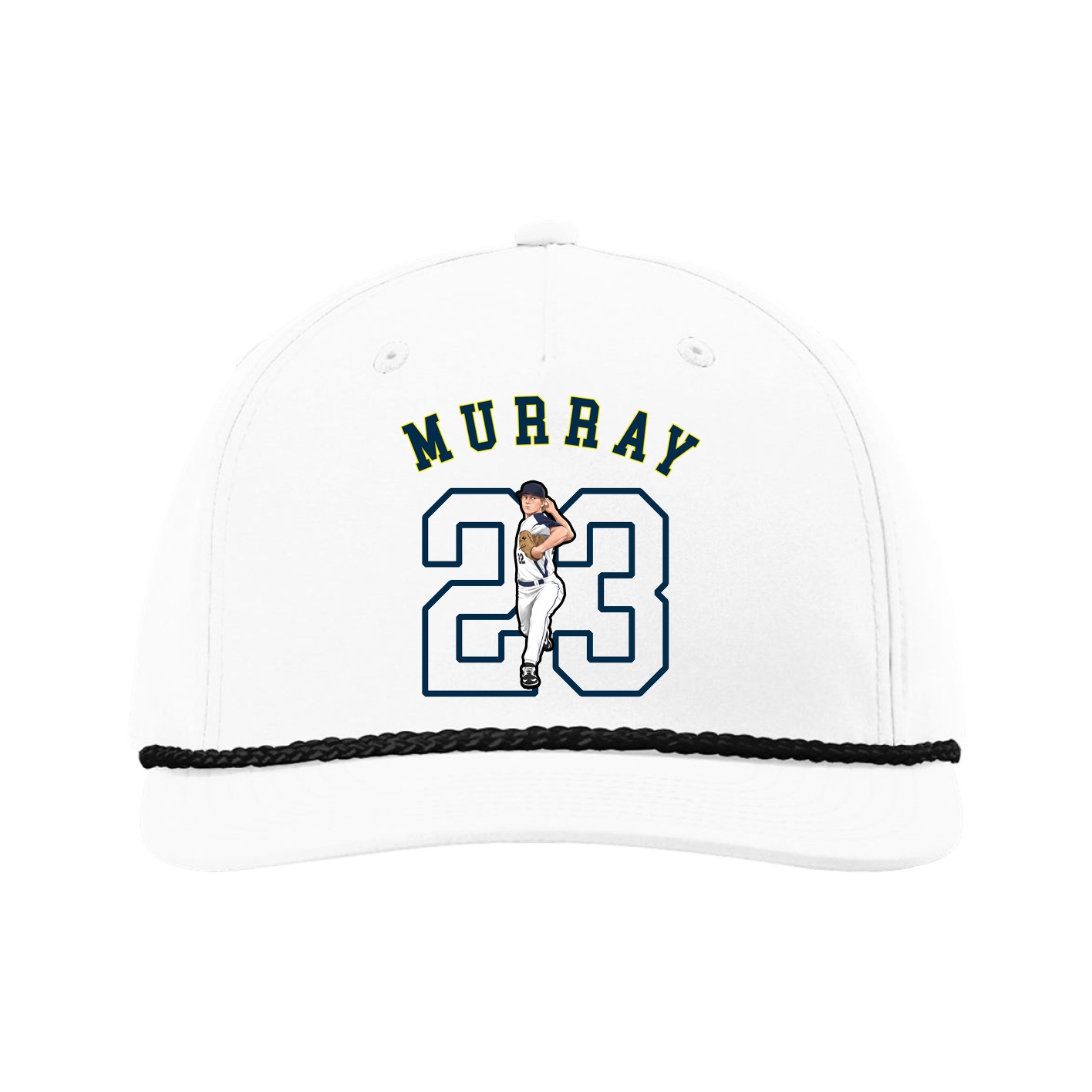 Five-Panel Classic Rope Cap — Shirsey Arch in White