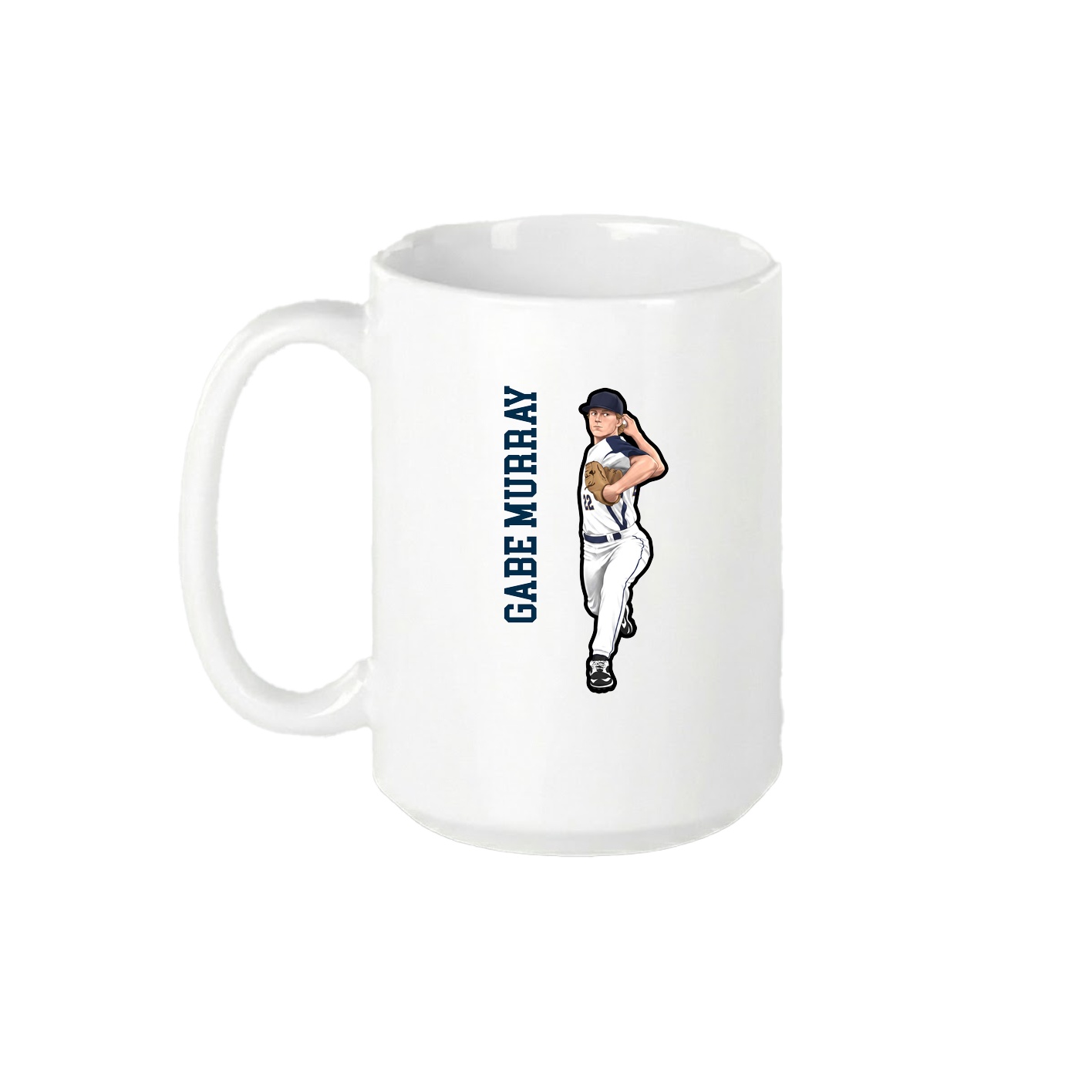 15oz Coffee Mug — Name Vertical in White