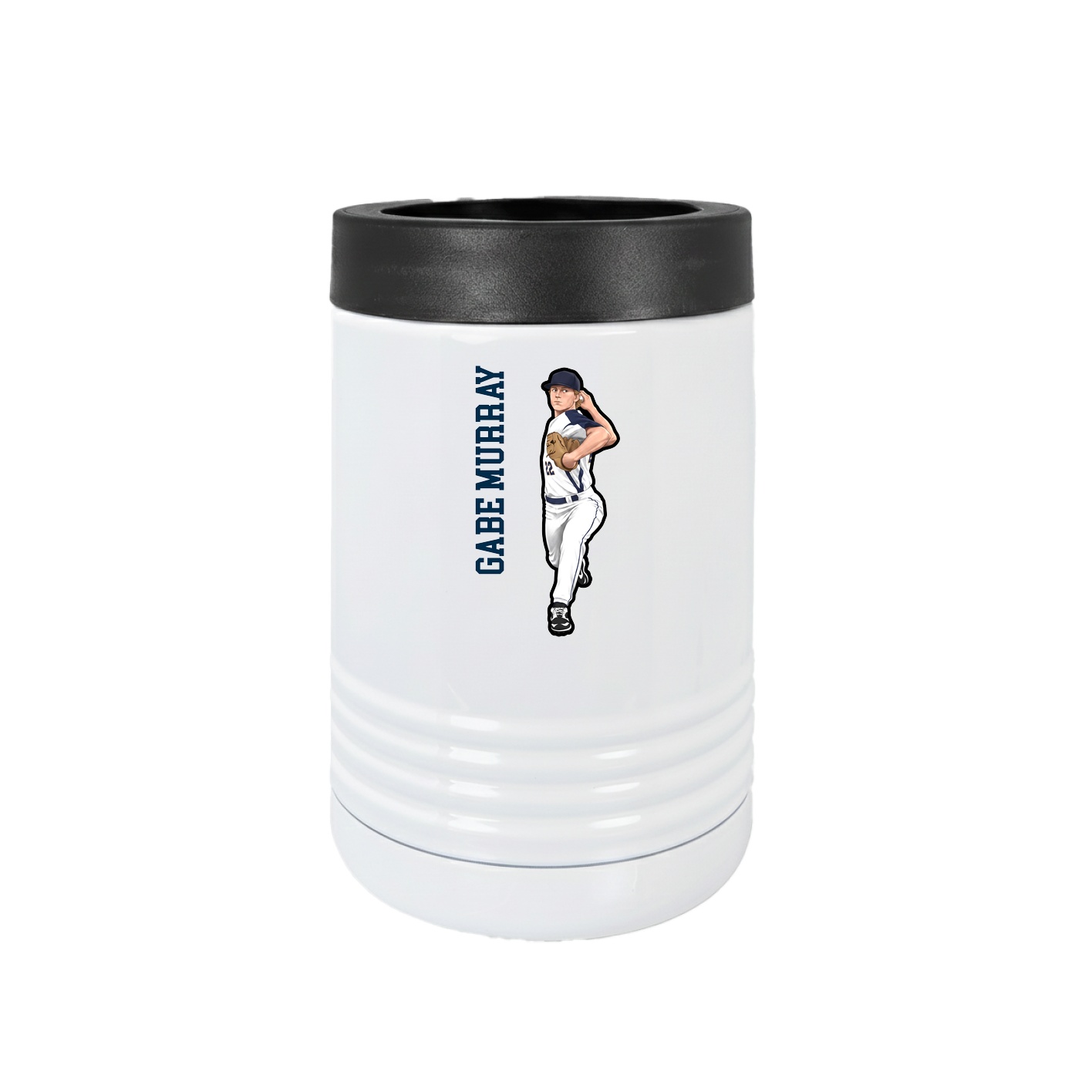 Beverage Holder — Name Vertical in White
