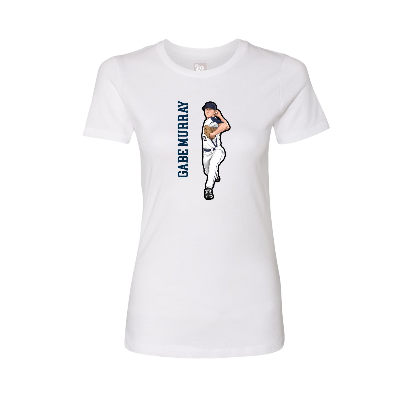 Fitted Women's Tee — Name Vertical in White