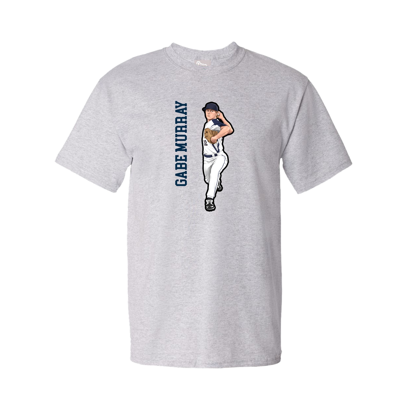 Youth Tee — Name Vertical in Grey