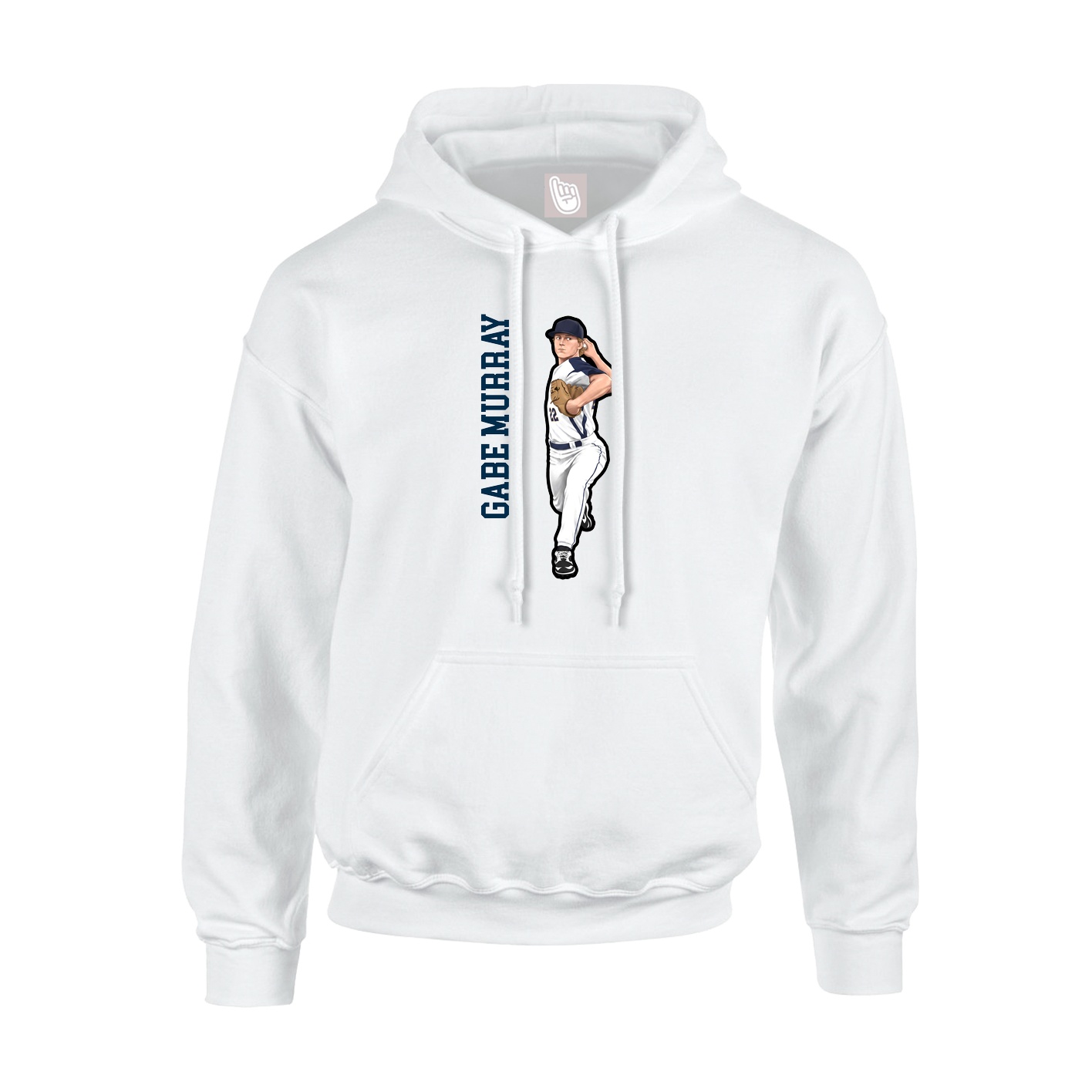 Hoodie — Name Vertical in White