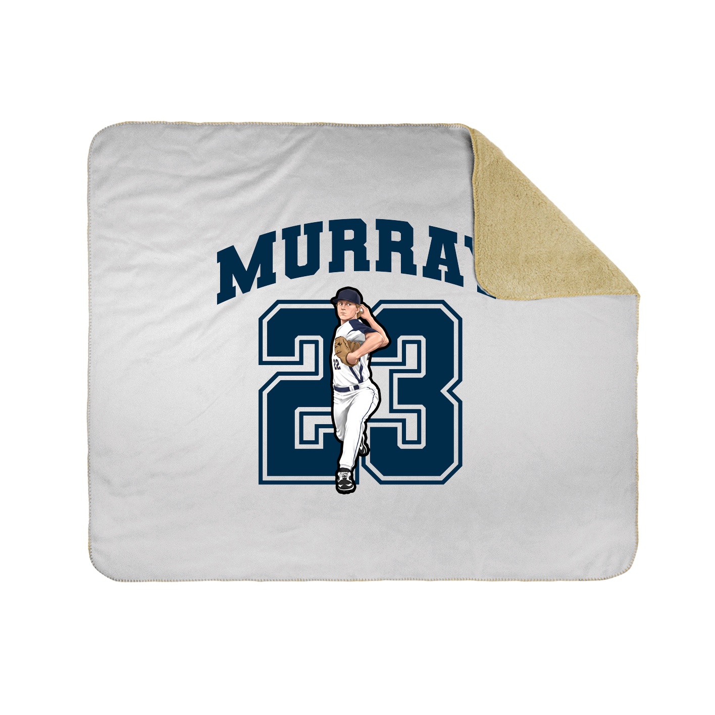 Throw Blanket — Number in White