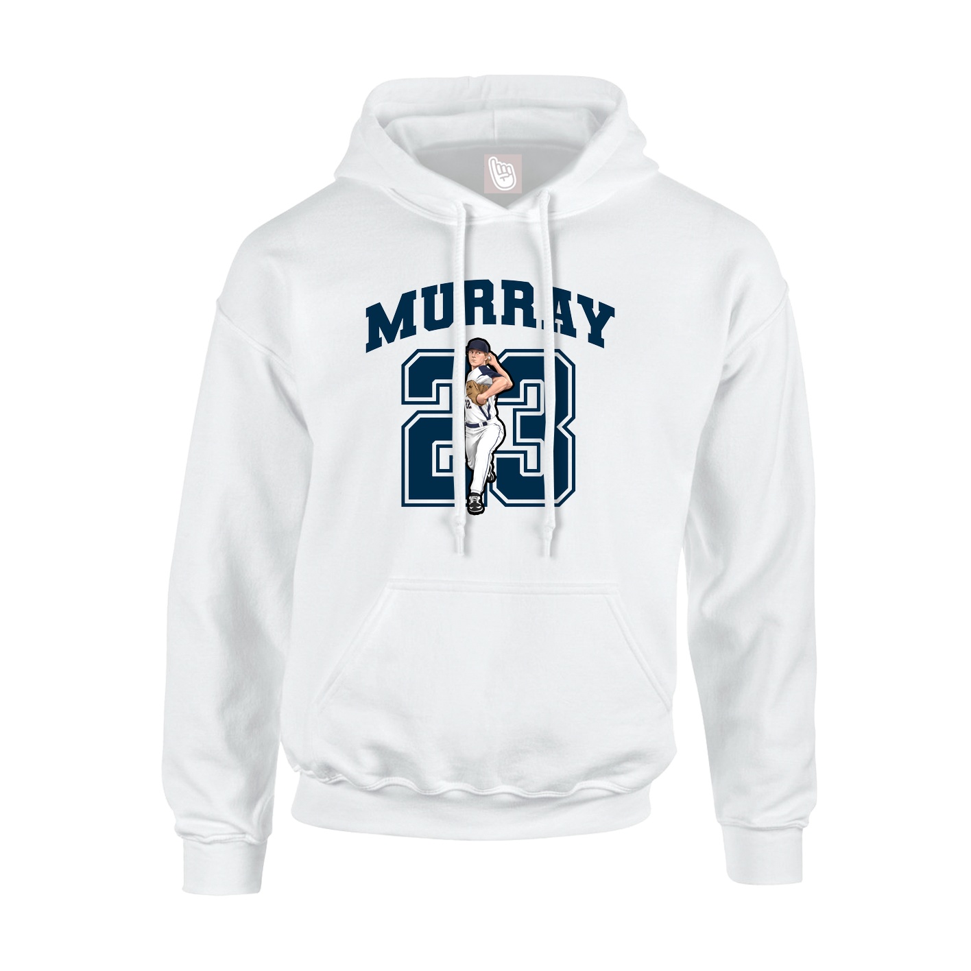 Youth Hoodie — Number in White