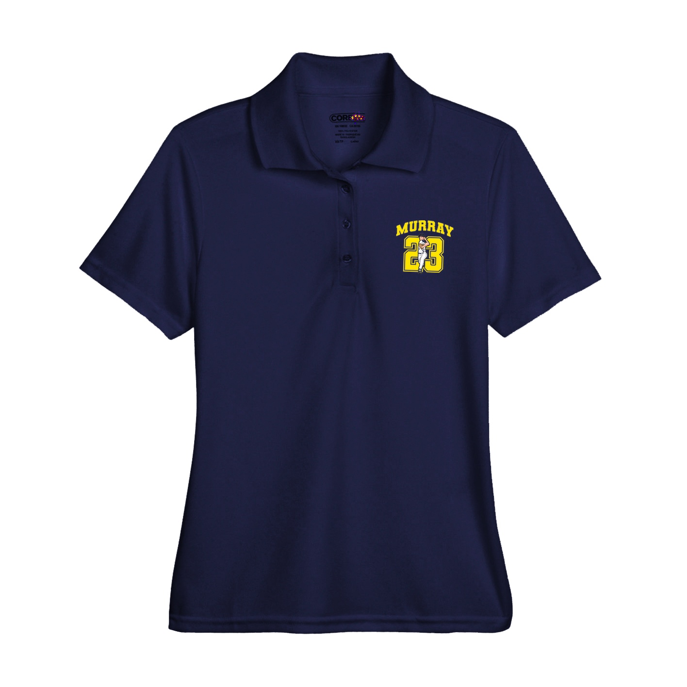 Womens Performance Polo — Number in Navy
