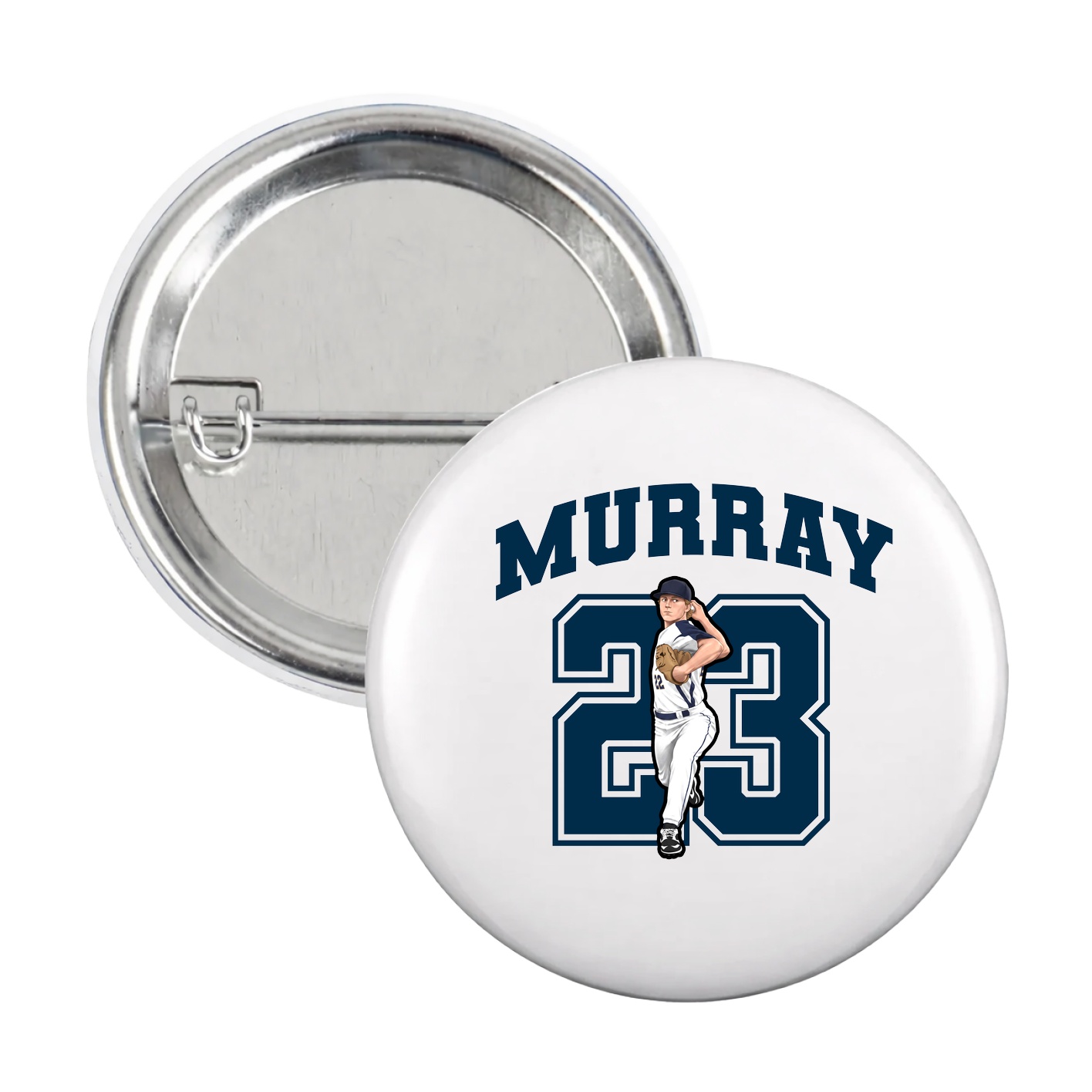 Game Day Button — Number in White