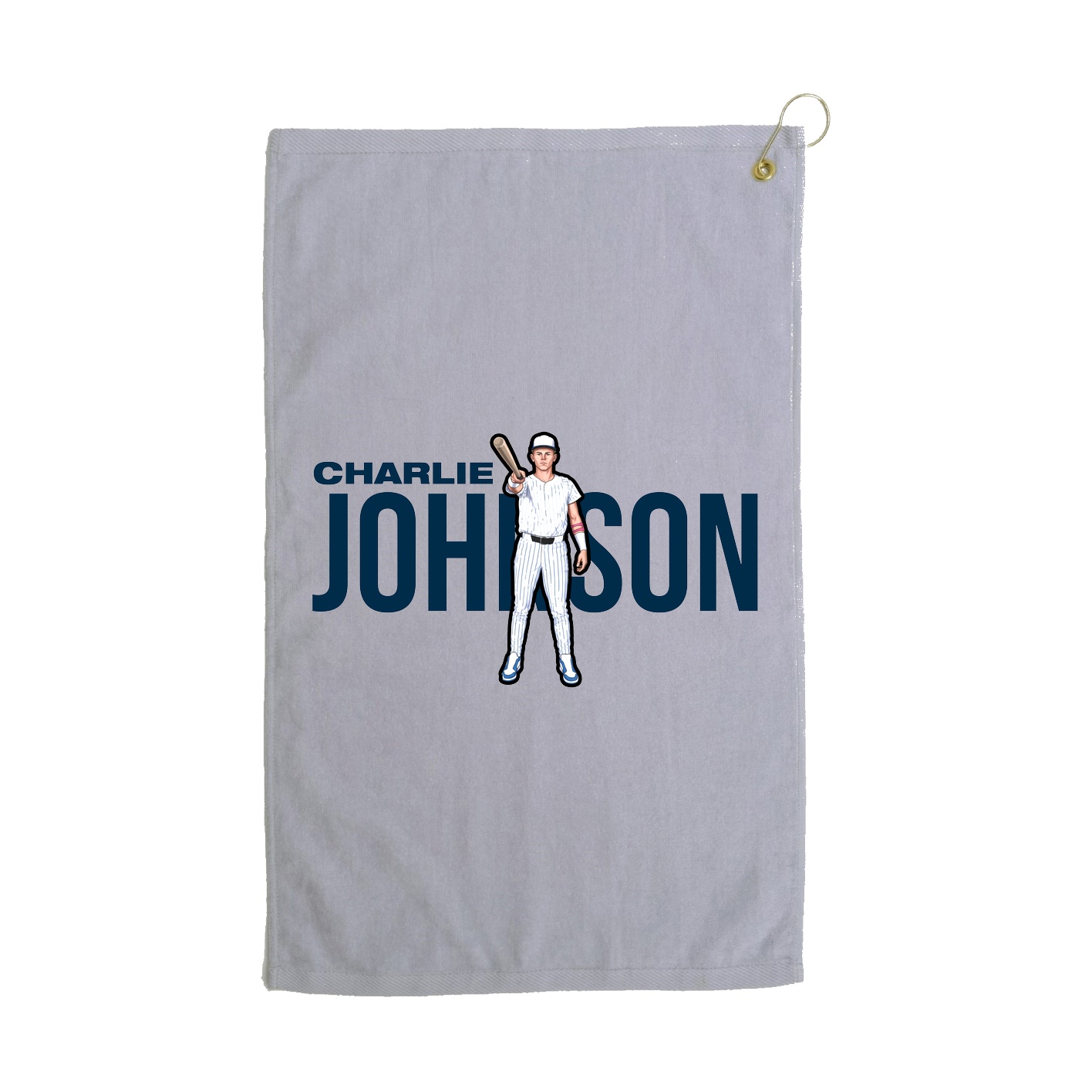 Golf Towel — Player Name in Grey