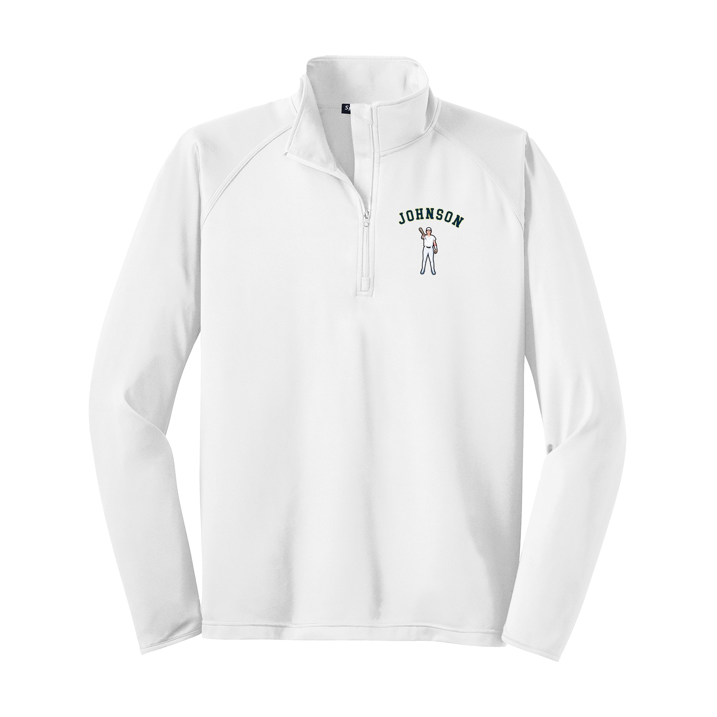Q-Zip Pullover — Shirsey Arch in White