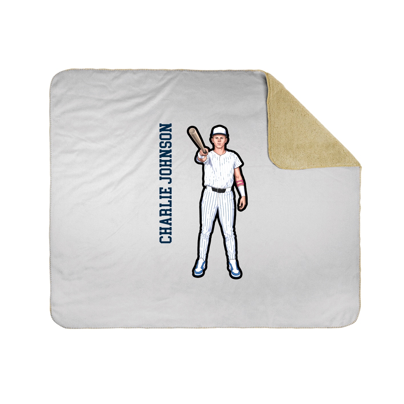 Throw Blanket — Name Vertical in White