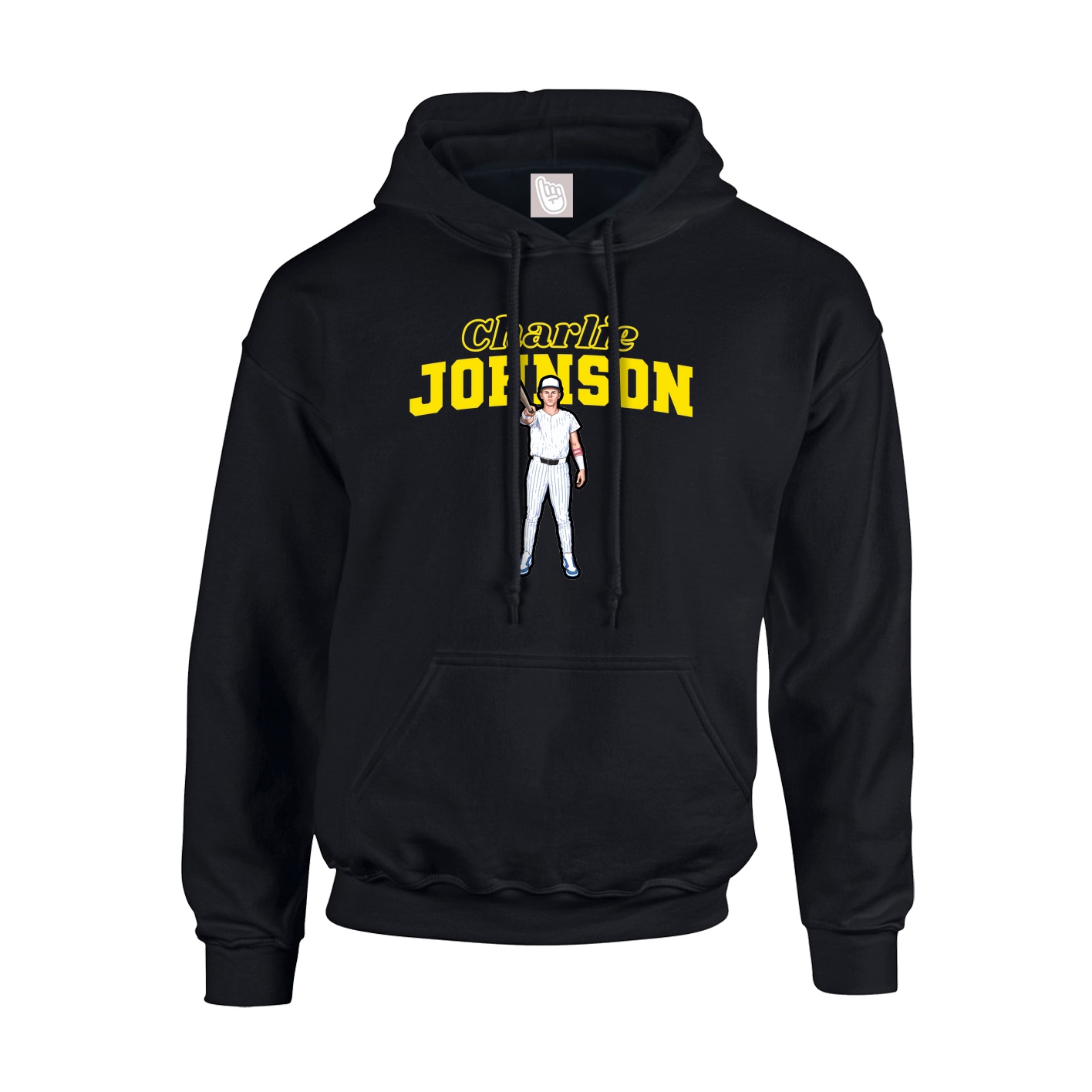 Youth Hoodie — Name Arch in Black