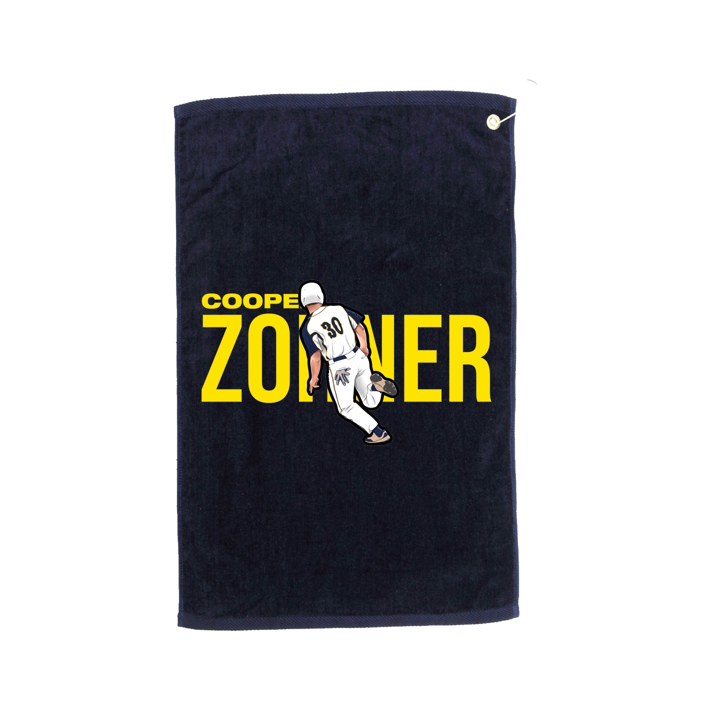 Golf Towel — Player Name in Navy