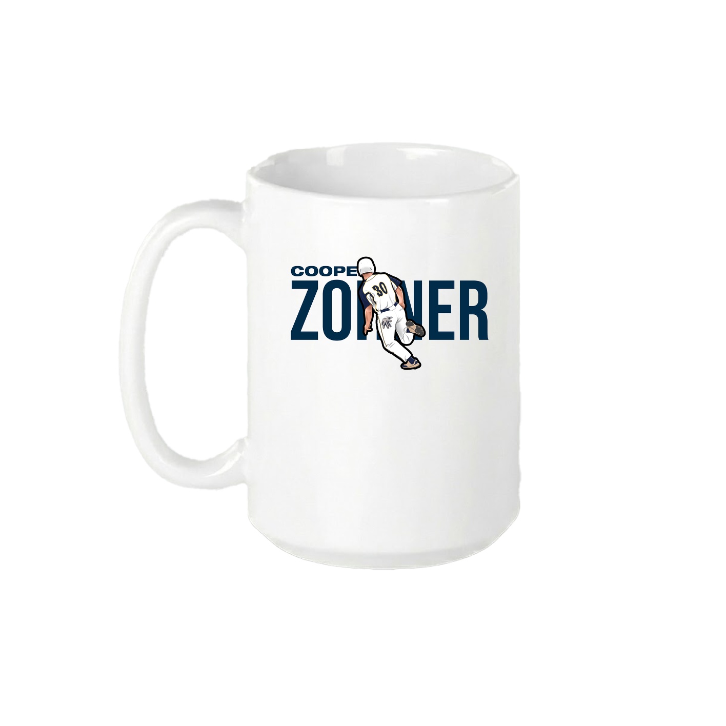 15oz Coffee Mug — Player Name in White