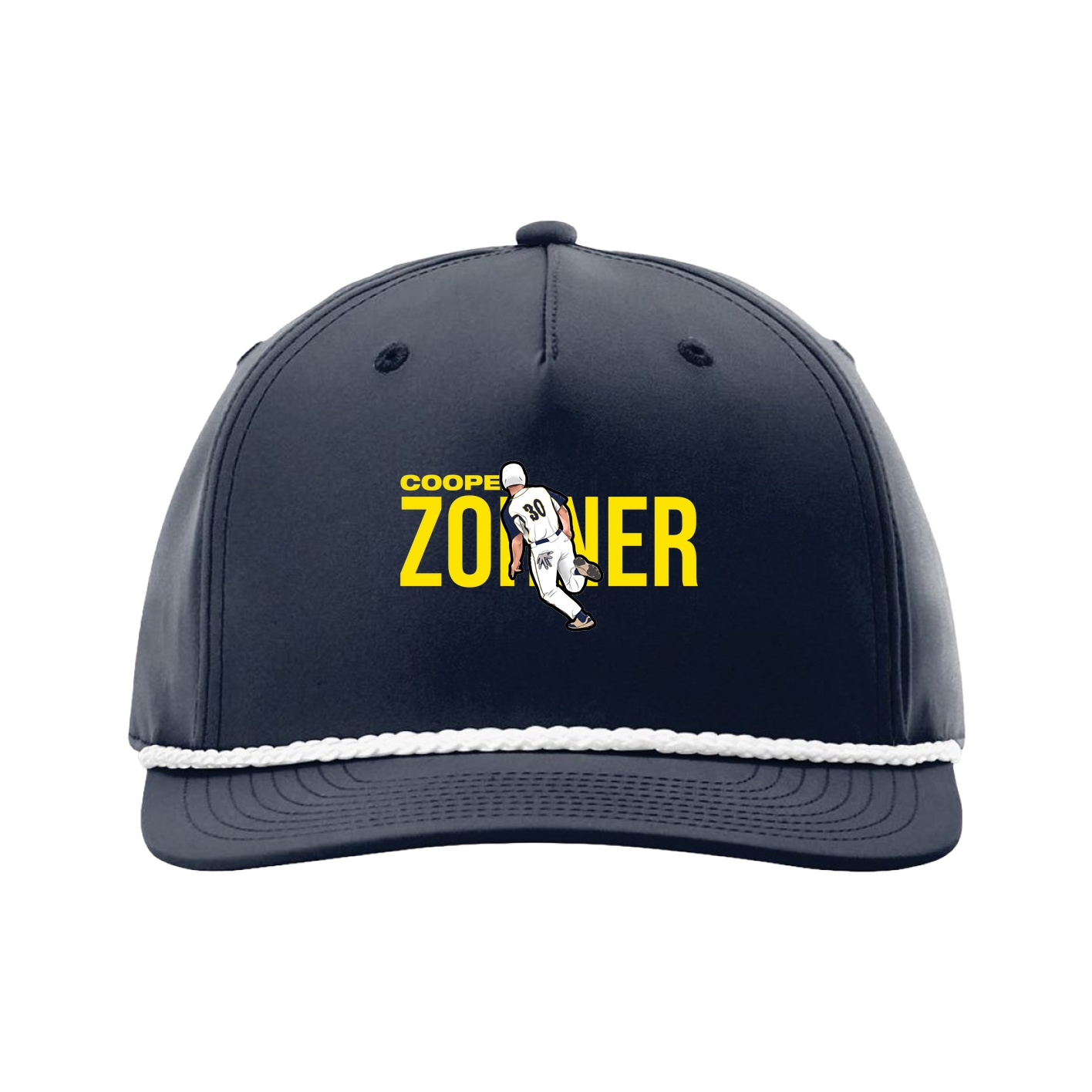 Five-Panel Classic Rope Cap — Player Name in Navy