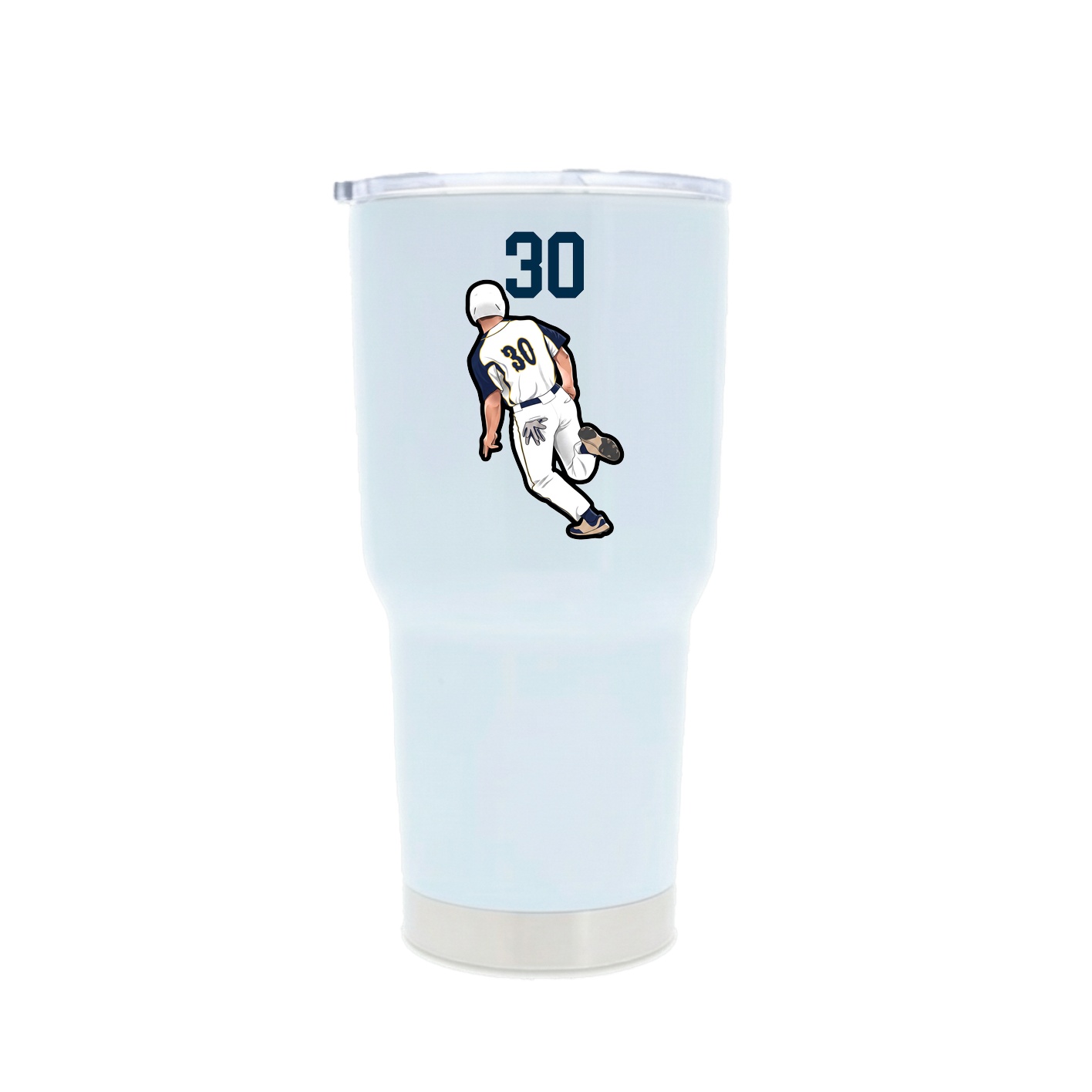 30oz Stainless Steel Tumbler — Number Top in White