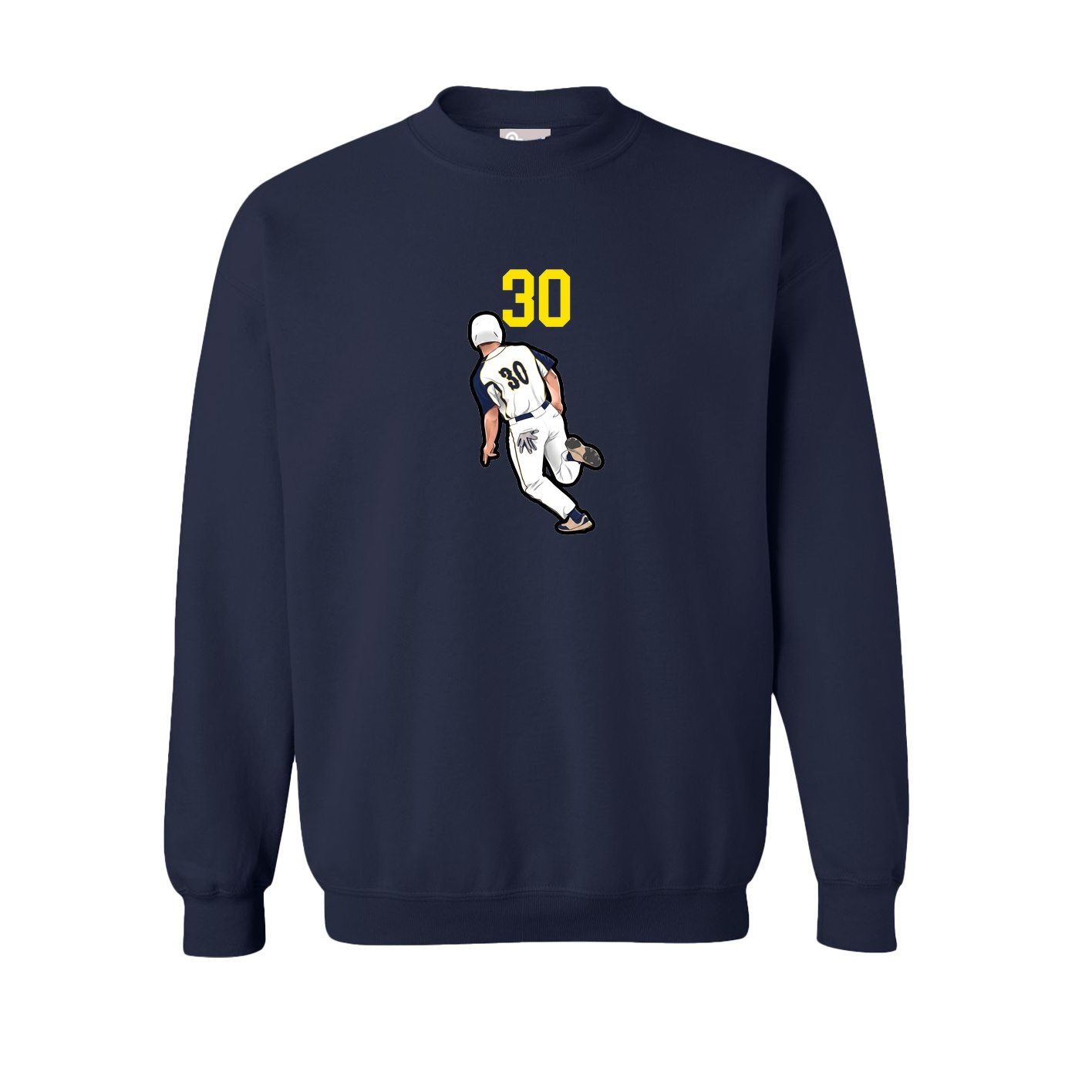 Fleece Crew — Number Top in Navy