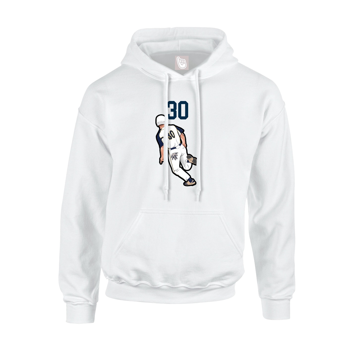 Youth Hoodie — Number Top in White