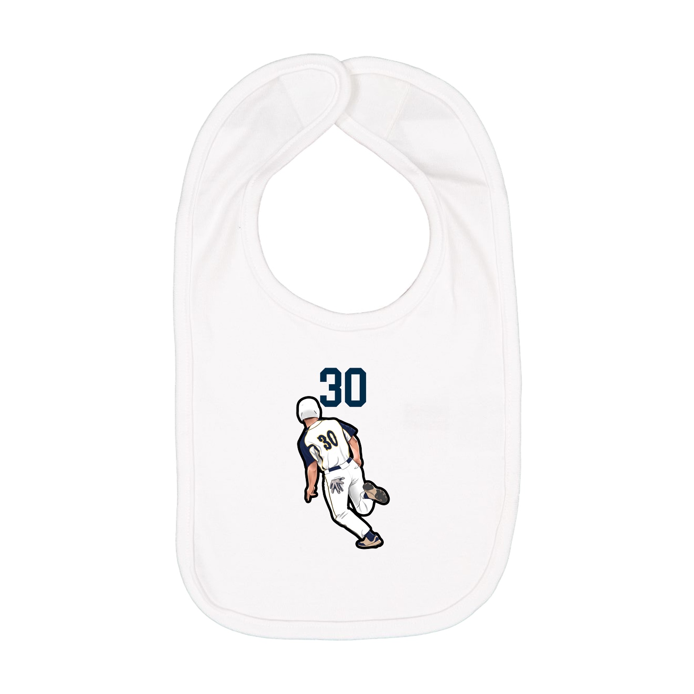 Infant Bib — Number Top in White