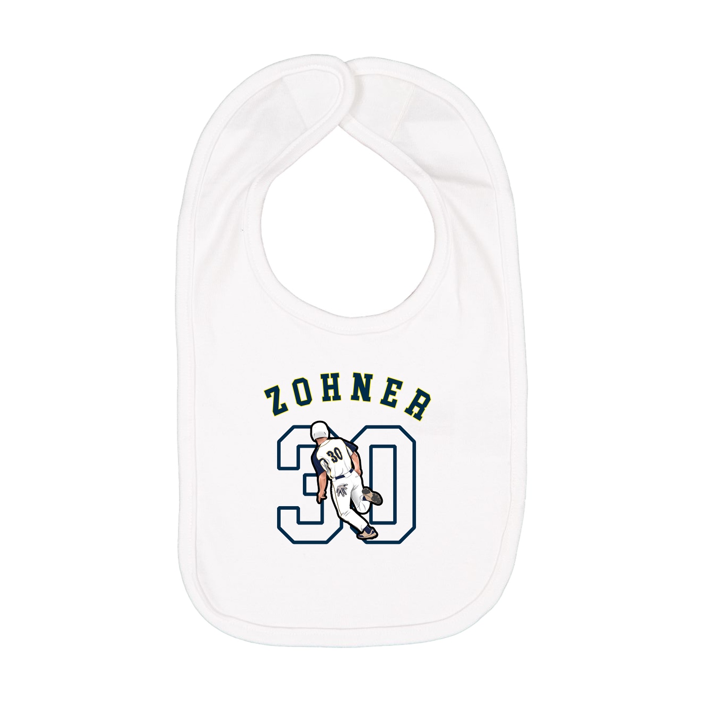 Infant Bib — Shirsey Arch in White
