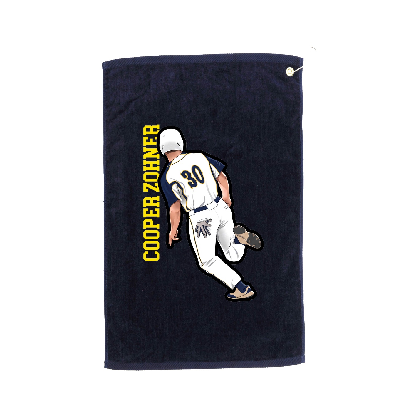 Golf Towel — Name Vertical in Navy