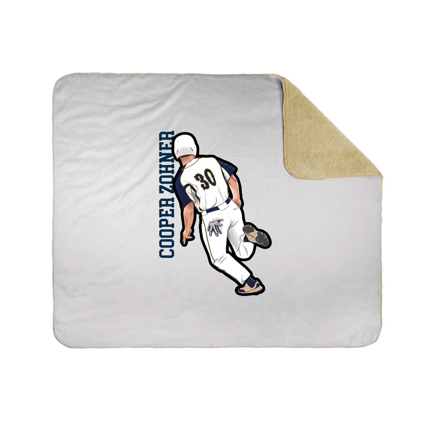 Throw Blanket — Name Vertical in White