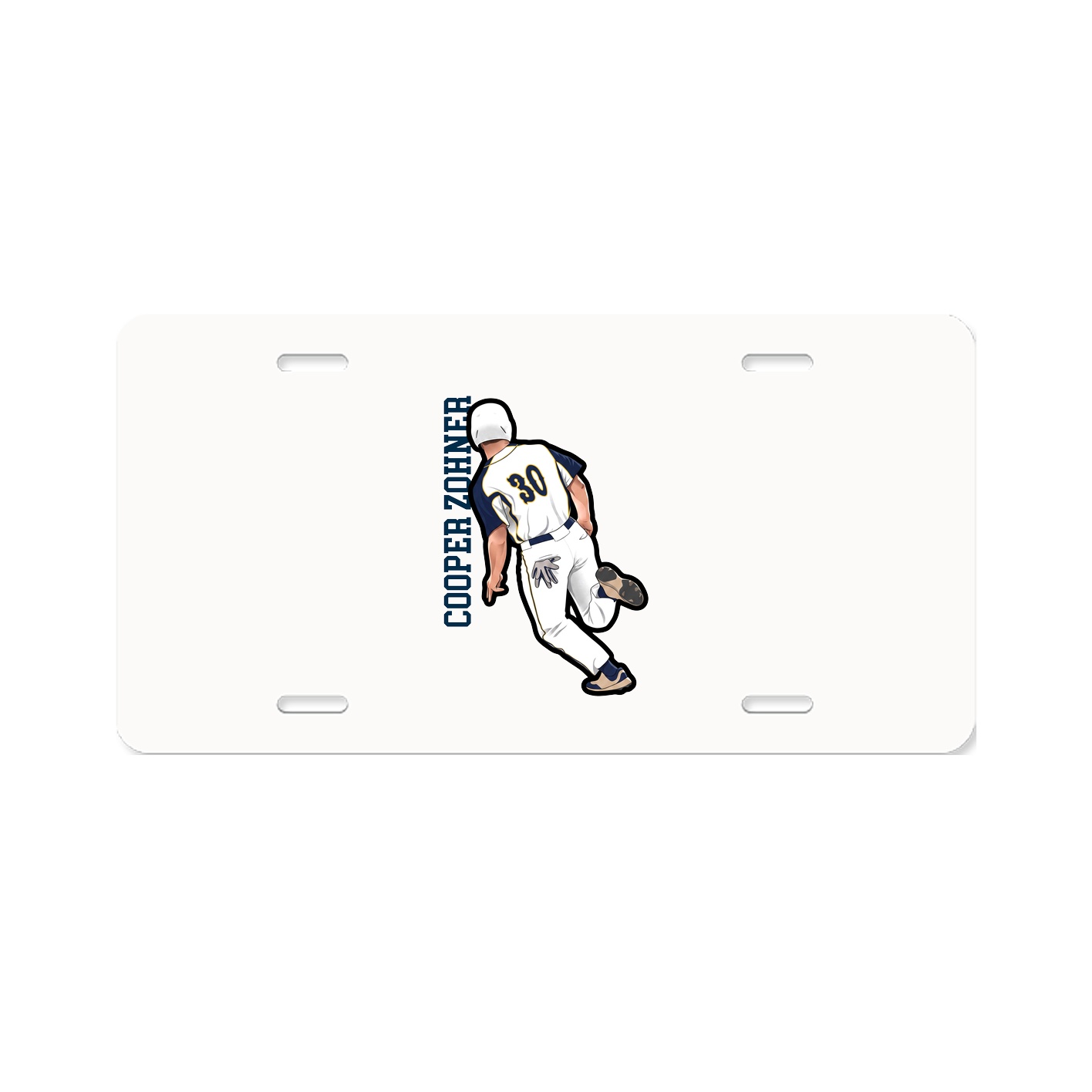 License Plate — Name Vertical in Classic