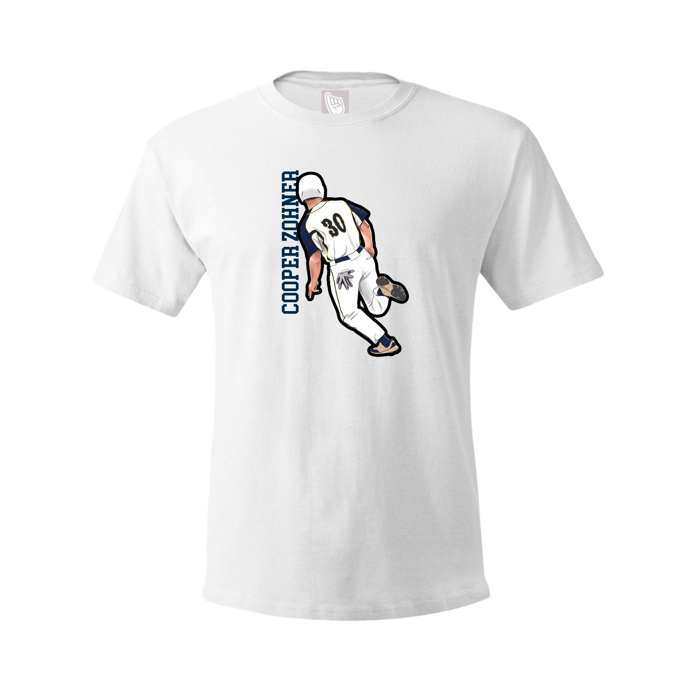 Tee — Name Vertical in White