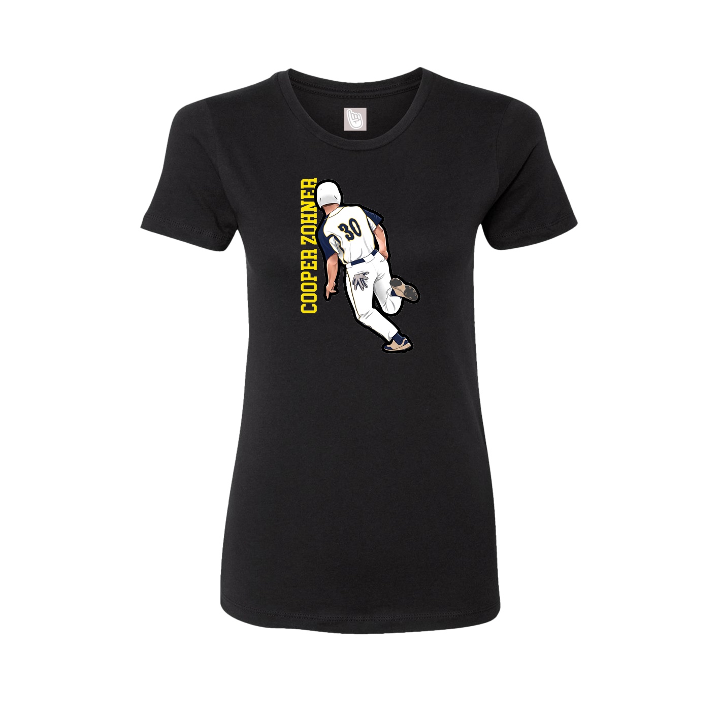 Fitted Women's Tee — Name Vertical in Black